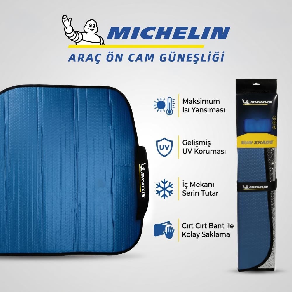 Michelin MC3000 130x70cm Universal Balonlu Premium Ön Cam Güneşliği