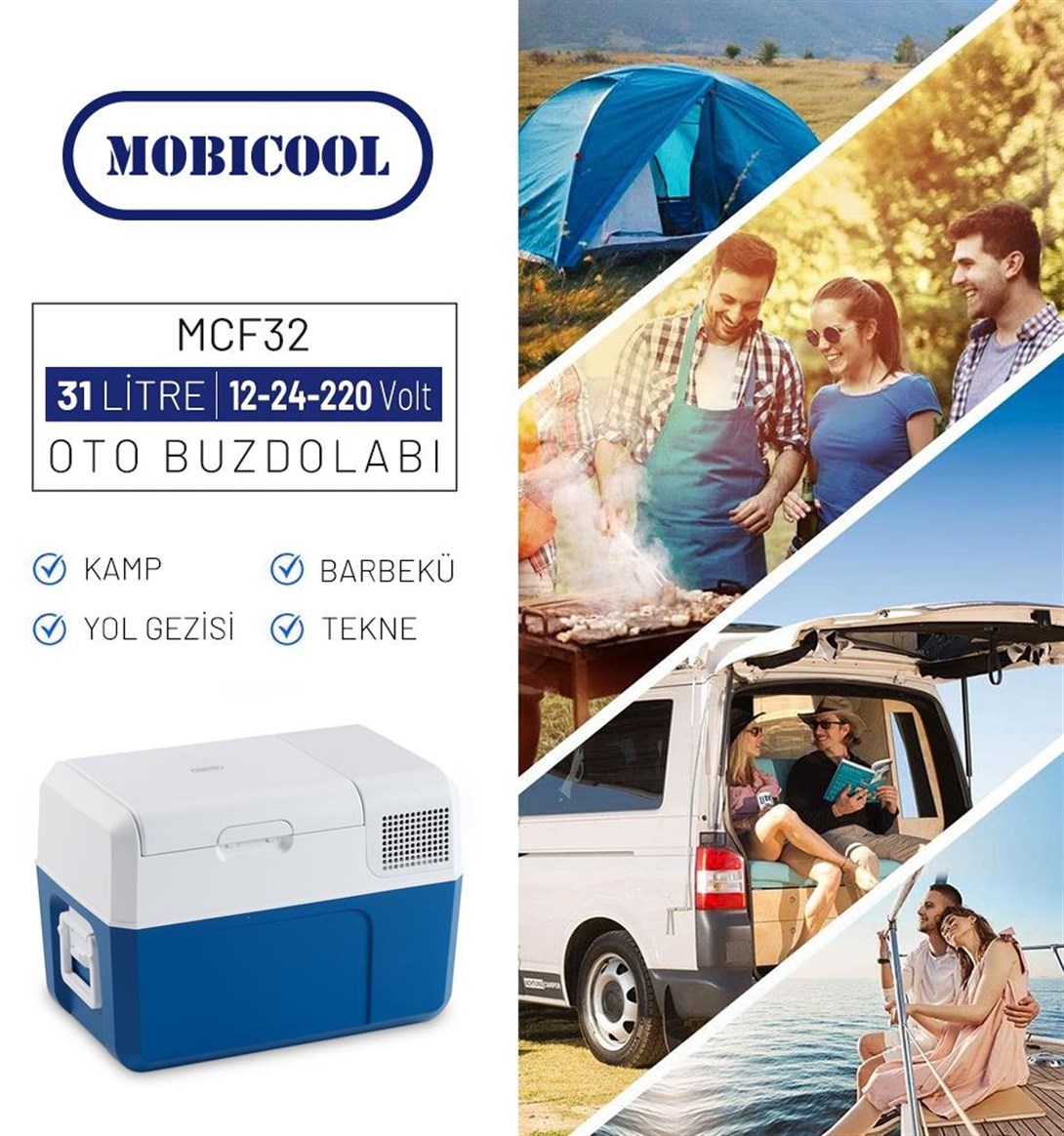 Mobicool MCF32 12/24/220Volt AC/DC 31 Litre Kompresörlü Oto Buzdolabı
