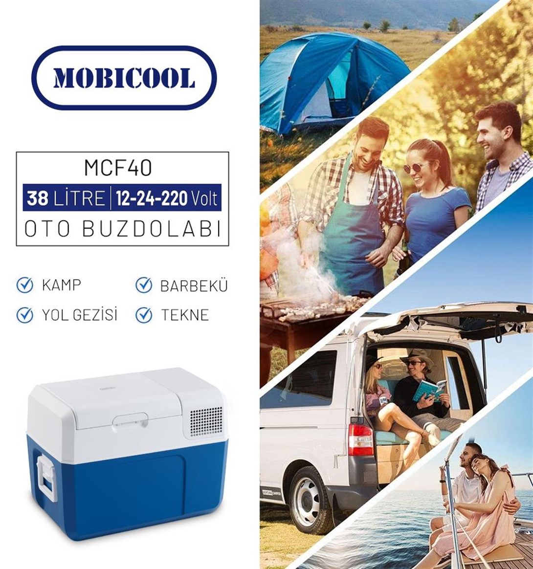 Mobicool MCF40 12/24/220Volt AC/DC 38 Litre Kompresörlü Oto Buzdolabı