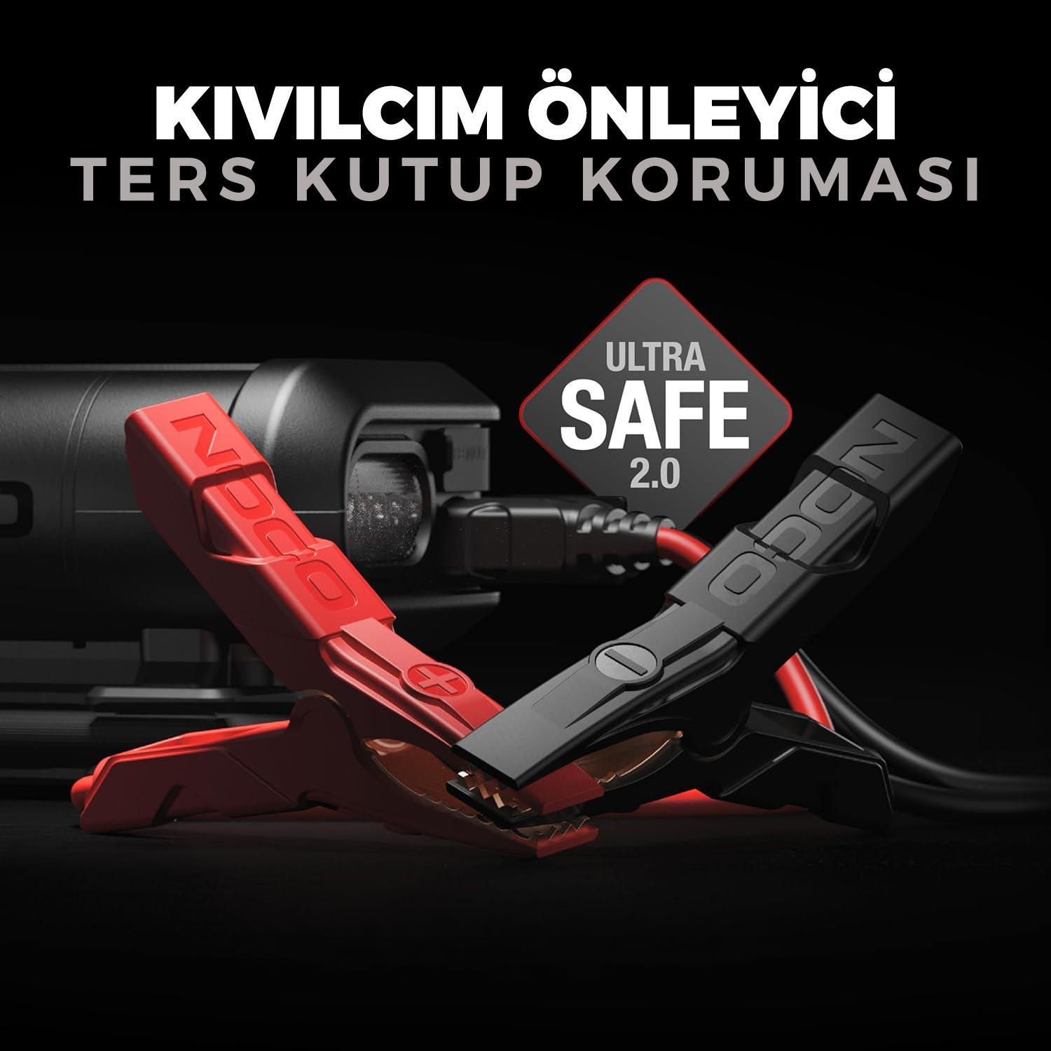 NOCO AX65 12V Lityum 2000Amp Akıllı Akü Takviye + Pompa + Powerbank + Led Lamba