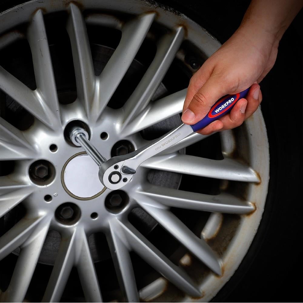 WORKPRO WP202533 1/4'’ 3/8’’ 1/2'’ 123 Parça Cr-V Metrik Ağır Hizmet Lokma ve Kombine Anahtar Takımı
