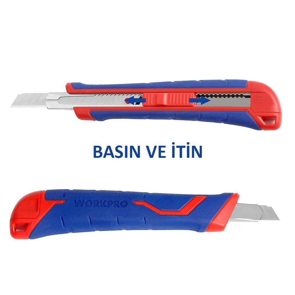 WORKPRO WP212008 9MM Ağır Hizmet Paslanmaz Çelik Kasa Maket Bıçağı