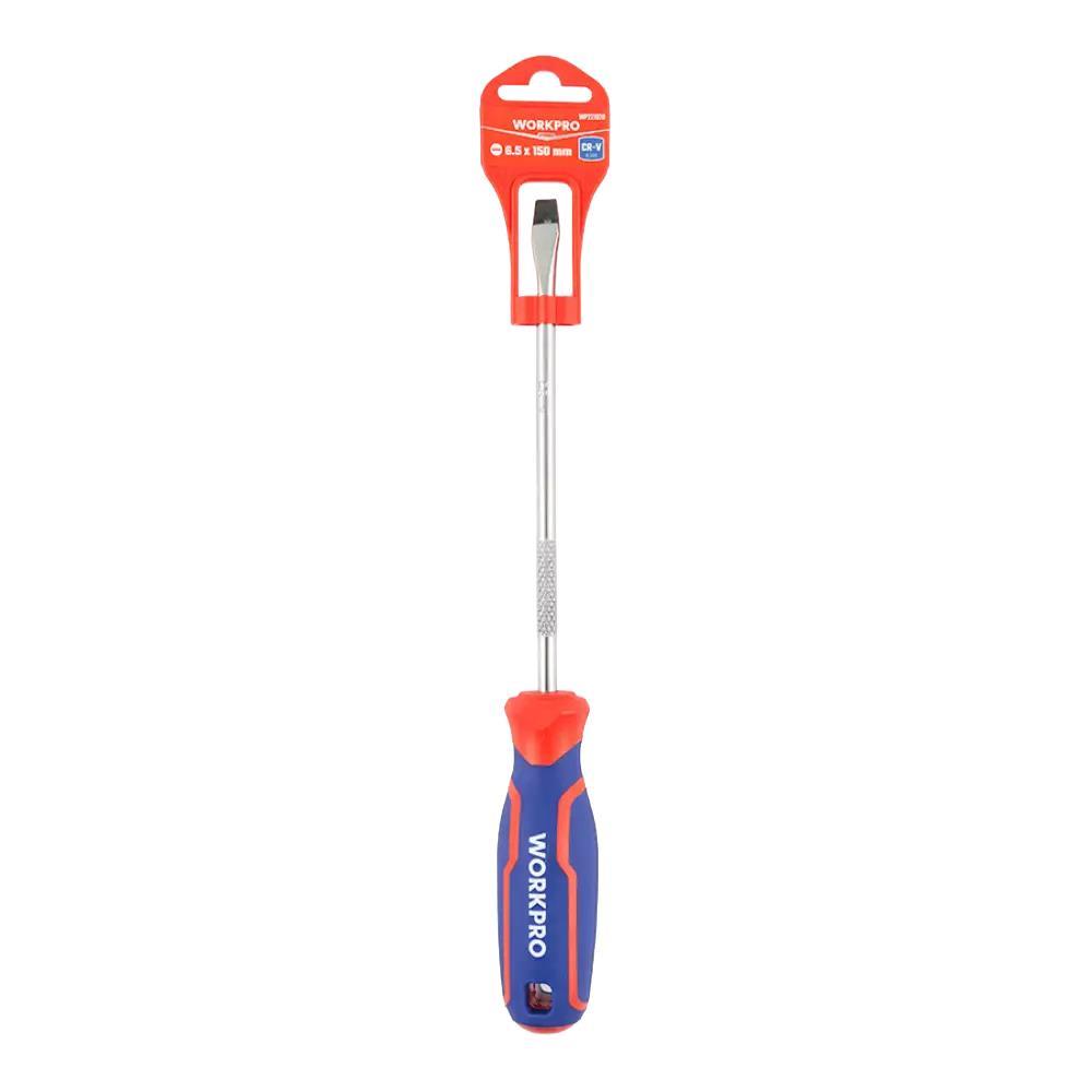 WORKPRO WP221020 6.5x150mm CR-V Manyetik Profesyonel Düz Tornavida
