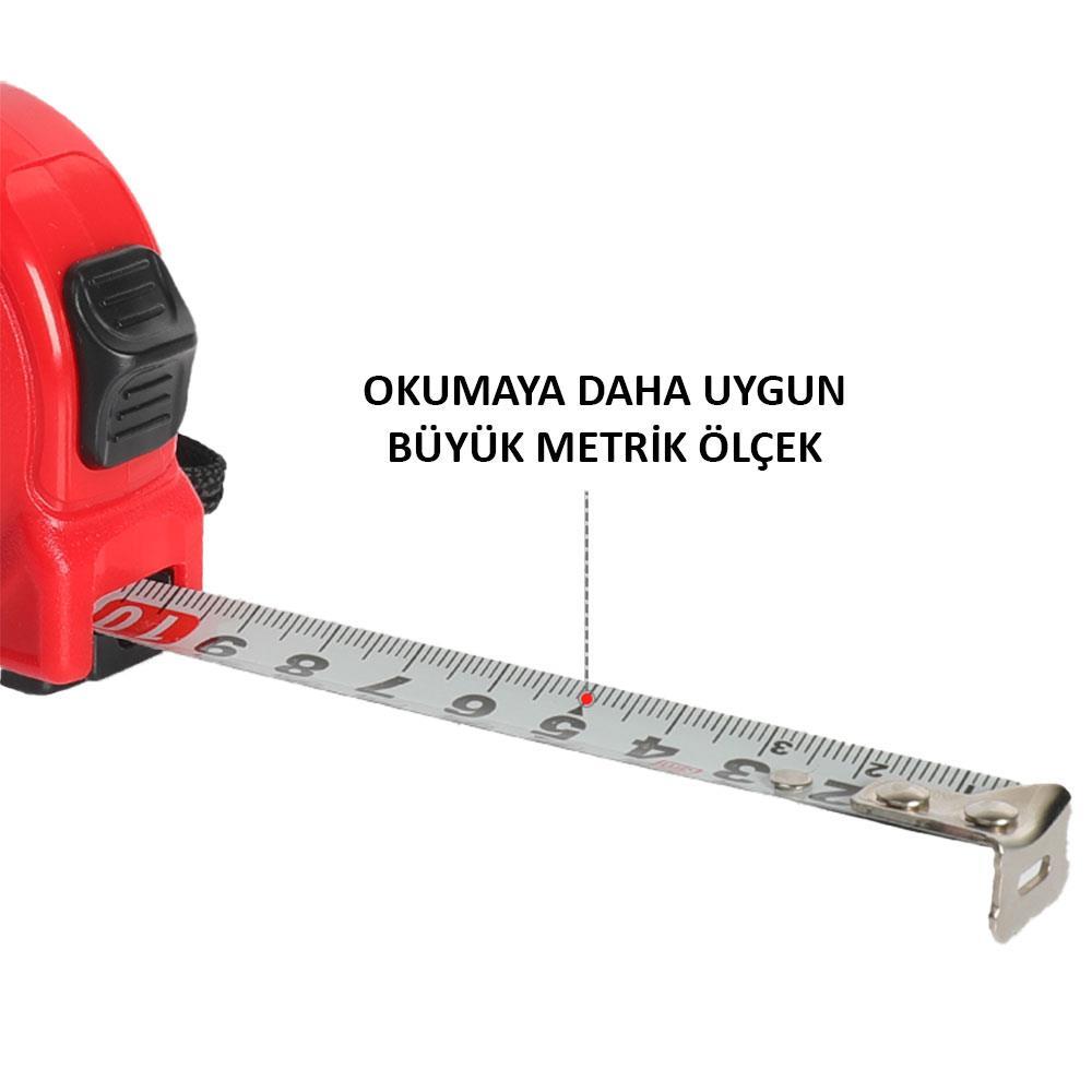 WORKPRO WP261003 5Mx19mm Beyaz Çelik Şerit Metre 