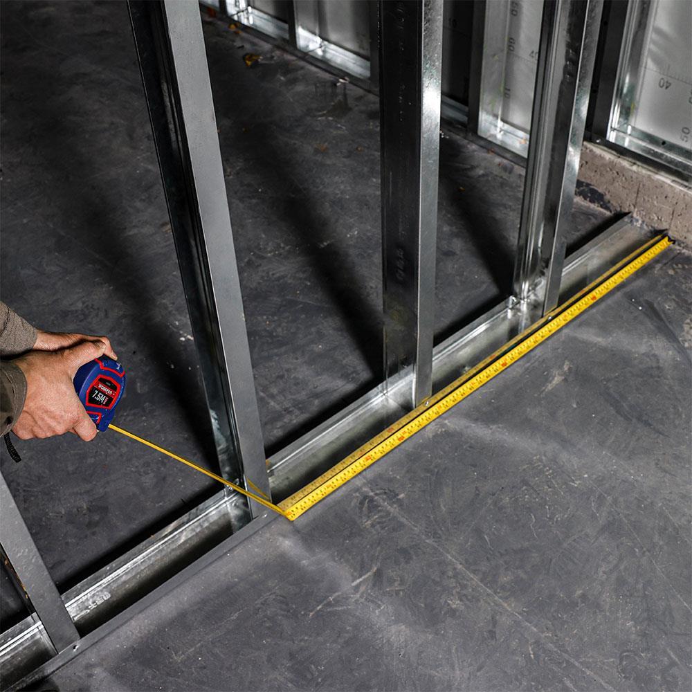 WORKPRO WP261010 7,5Mx25mm/25Ft. Naylon Kaplama Sarı Çelik Şerit Metre 