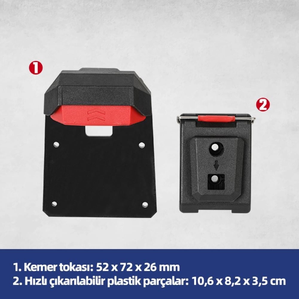 WORKPRO WP281079 Smart Clip Bel Tipi Alet Çantası Hızlı Tak-Çıkar Kemer Klipsi + Çanta Bağlantı Adaptörü