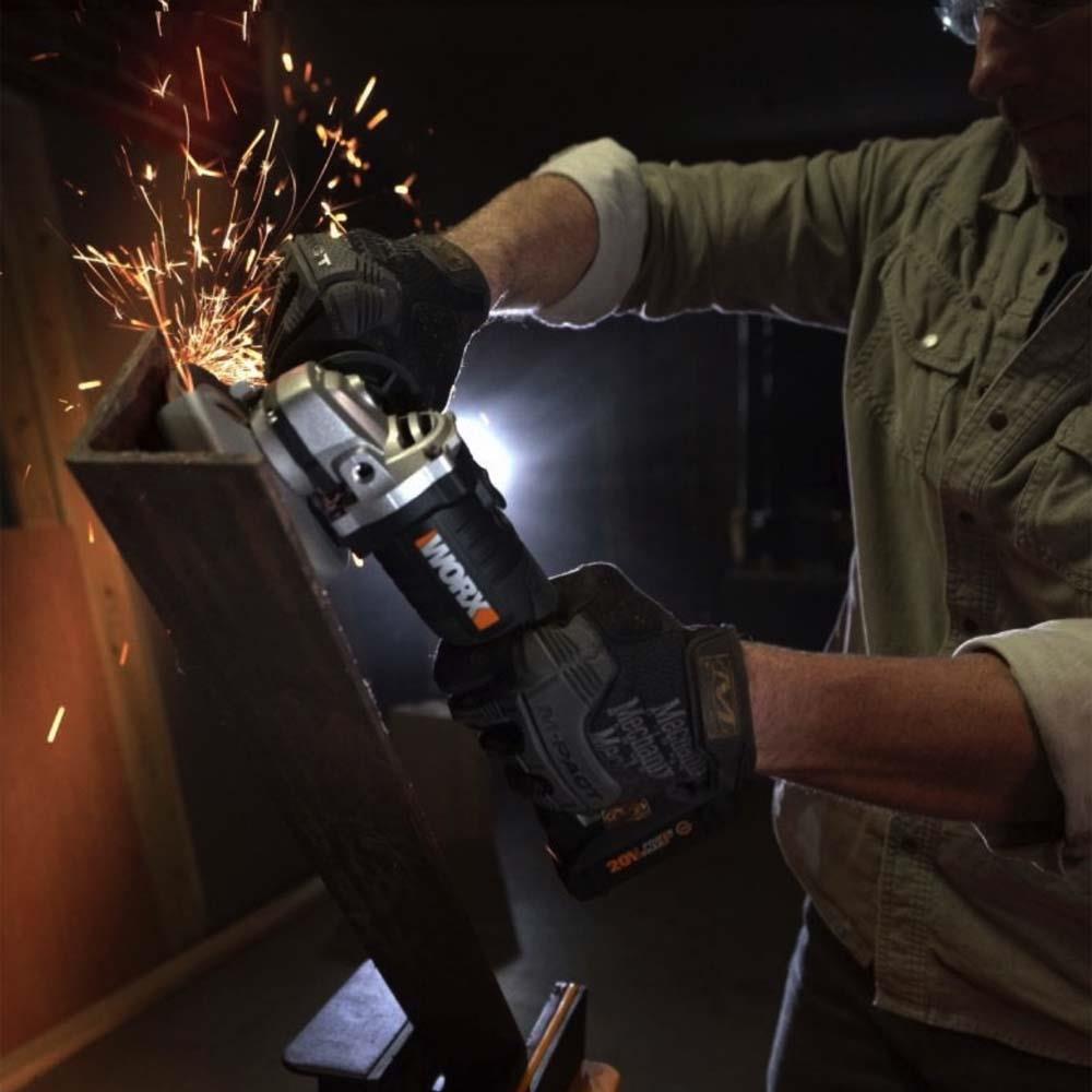 WORX WX812.9C 20Volt 2.0Ah. 125mm Kömürsüz Profesyonel Tek Akülü Şarjlı Avuç Taşlama 