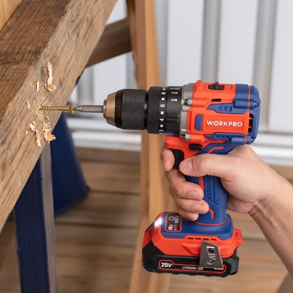 WORKPRO WP390016 20Volt 65Nm. Kömürsüz Profesyonel Şarjlı Darbeli Matkap (Akü Dahil Değildir)WorkproWP390016Matkaplar-LastikTR.com