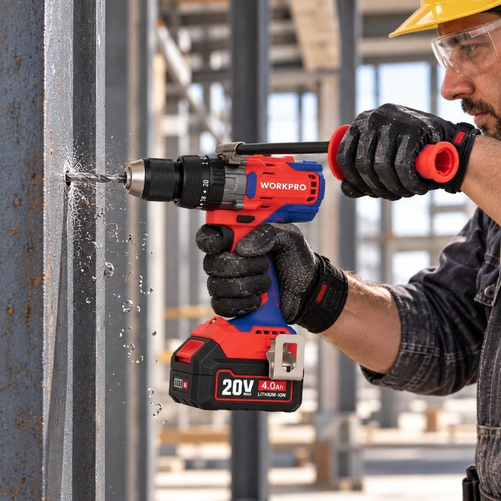 WORKPRO WP390017 20Volt 120Nm. Kömürsüz Profesyonel Şarjlı Darbeli Matkap (Akü Dahil Değildir)WorkproWP390017Matkaplar-LastikTR.com