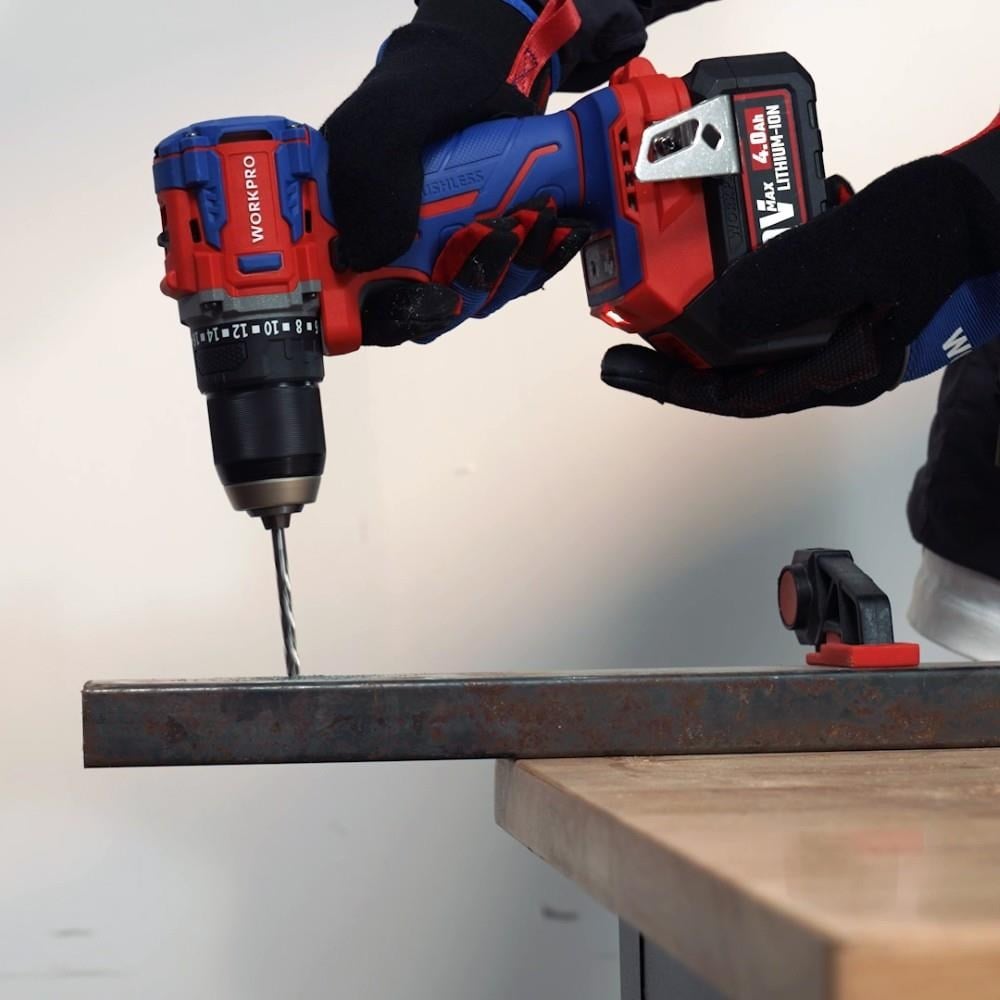 WORKPRO WP390022 20Volt 2.0Ah Li-ion 65Nm. Çift Akülü Kömürsüz Profesyonel Şarjlı MatkapWorkproWP390022Matkaplar-LastikTR.com