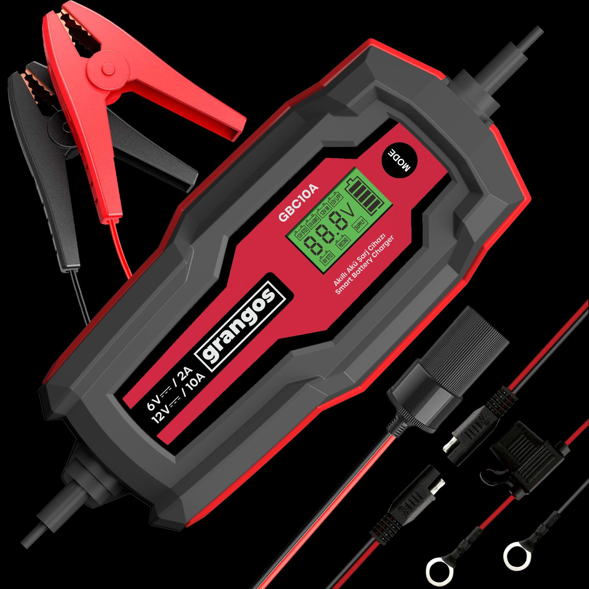 Grangos GBC10A 6V / 12V 180 AH Akıllı Dijital Akü Şarj ve Bakım CihazıGrangosZM_GBC10AAkü Şarj Cihazları-LastikTR.com