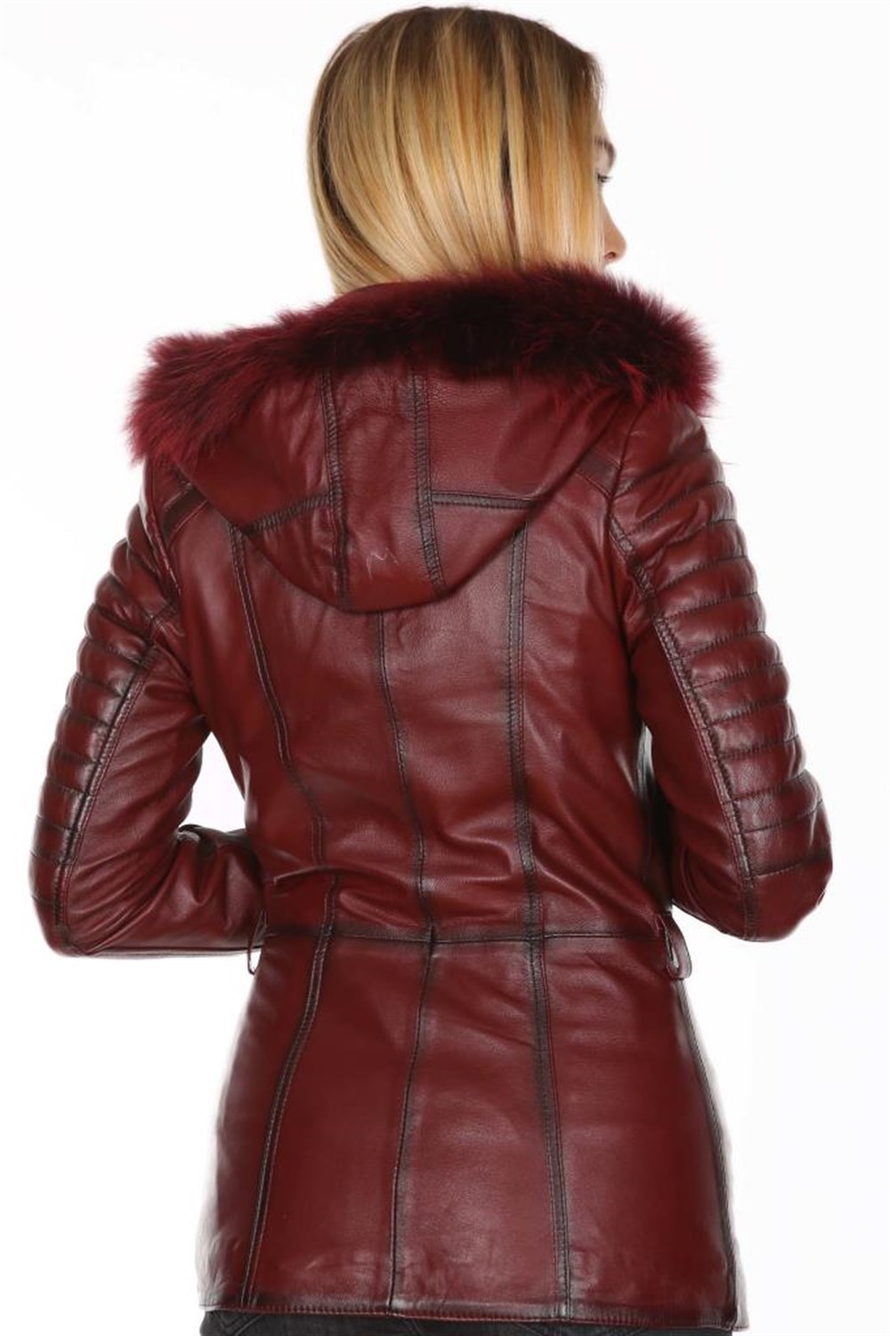 BAYAN BORDO KEMERLİ DERİ MONT