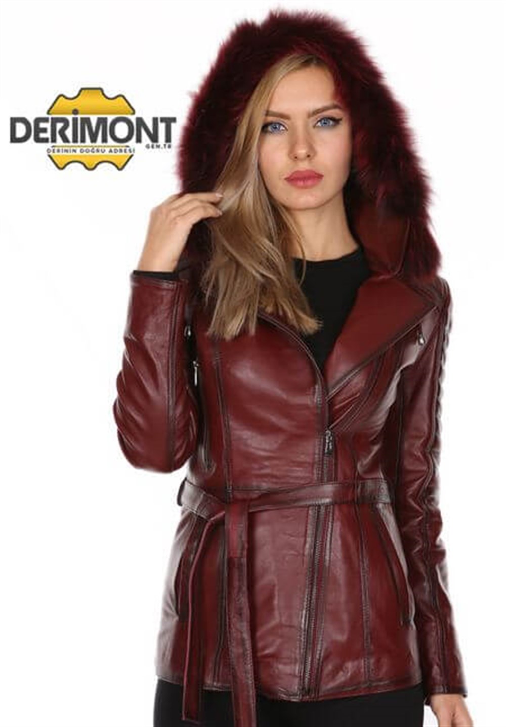 BAYAN BORDO KEMERLİ DERİ MONT