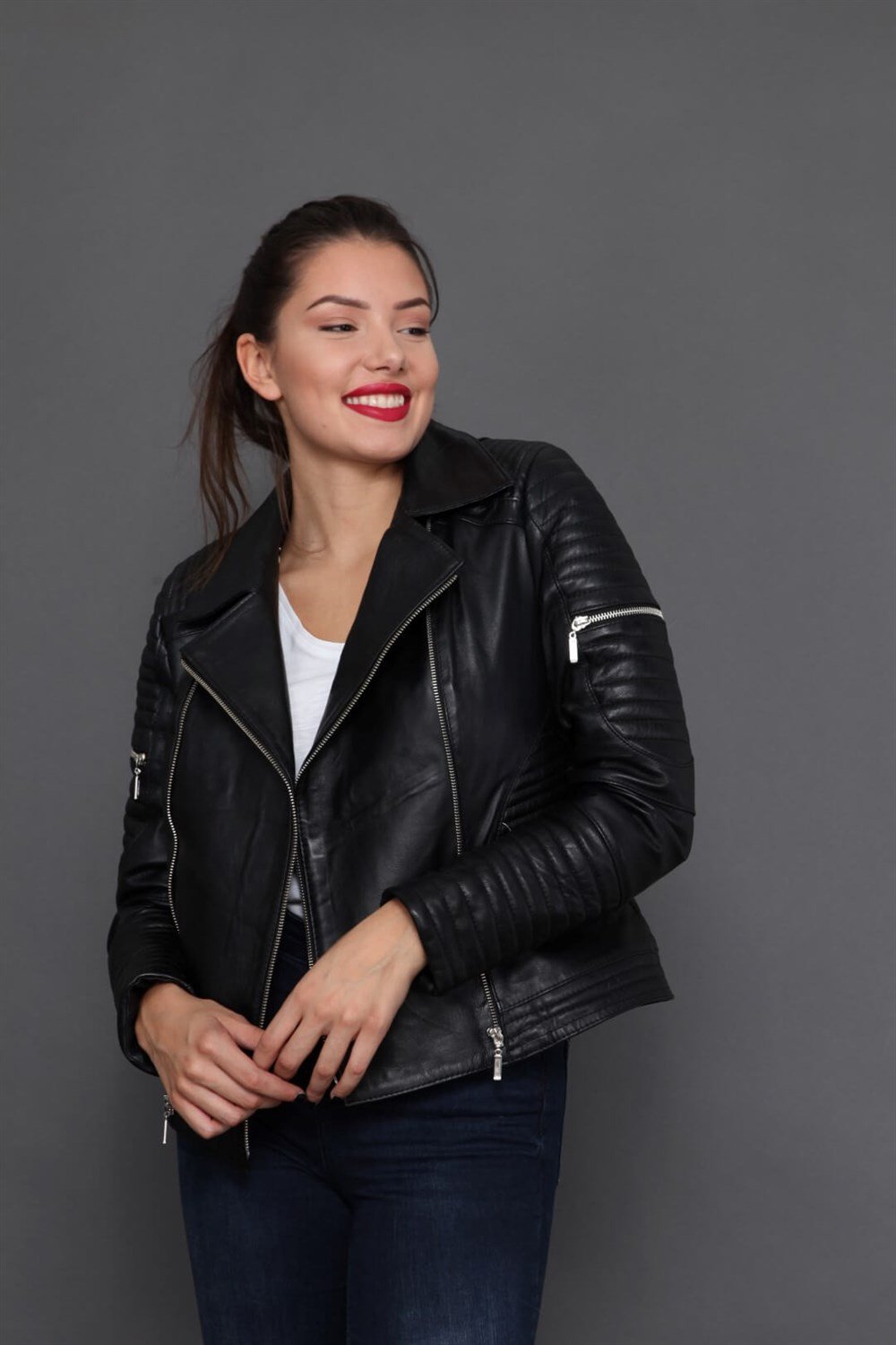 BAYAN DERİ MONT SİYAH - LUNA