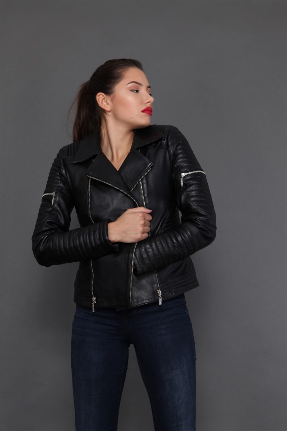 BAYAN DERİ MONT SİYAH - LUNA