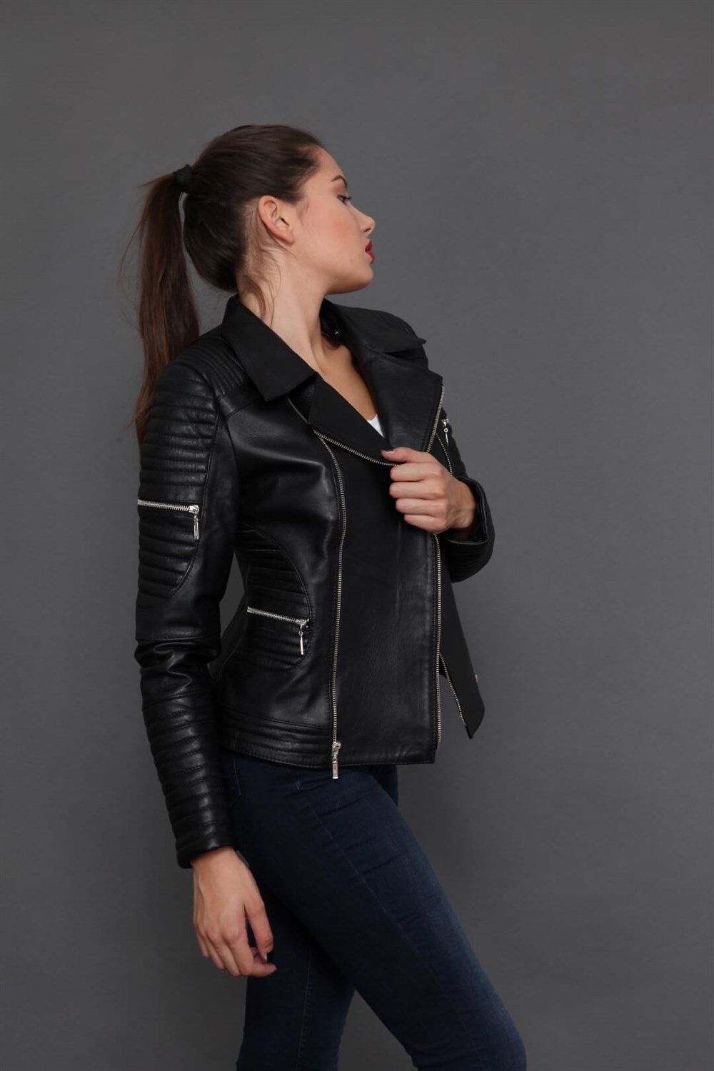 BAYAN DERİ MONT SİYAH - LUNA