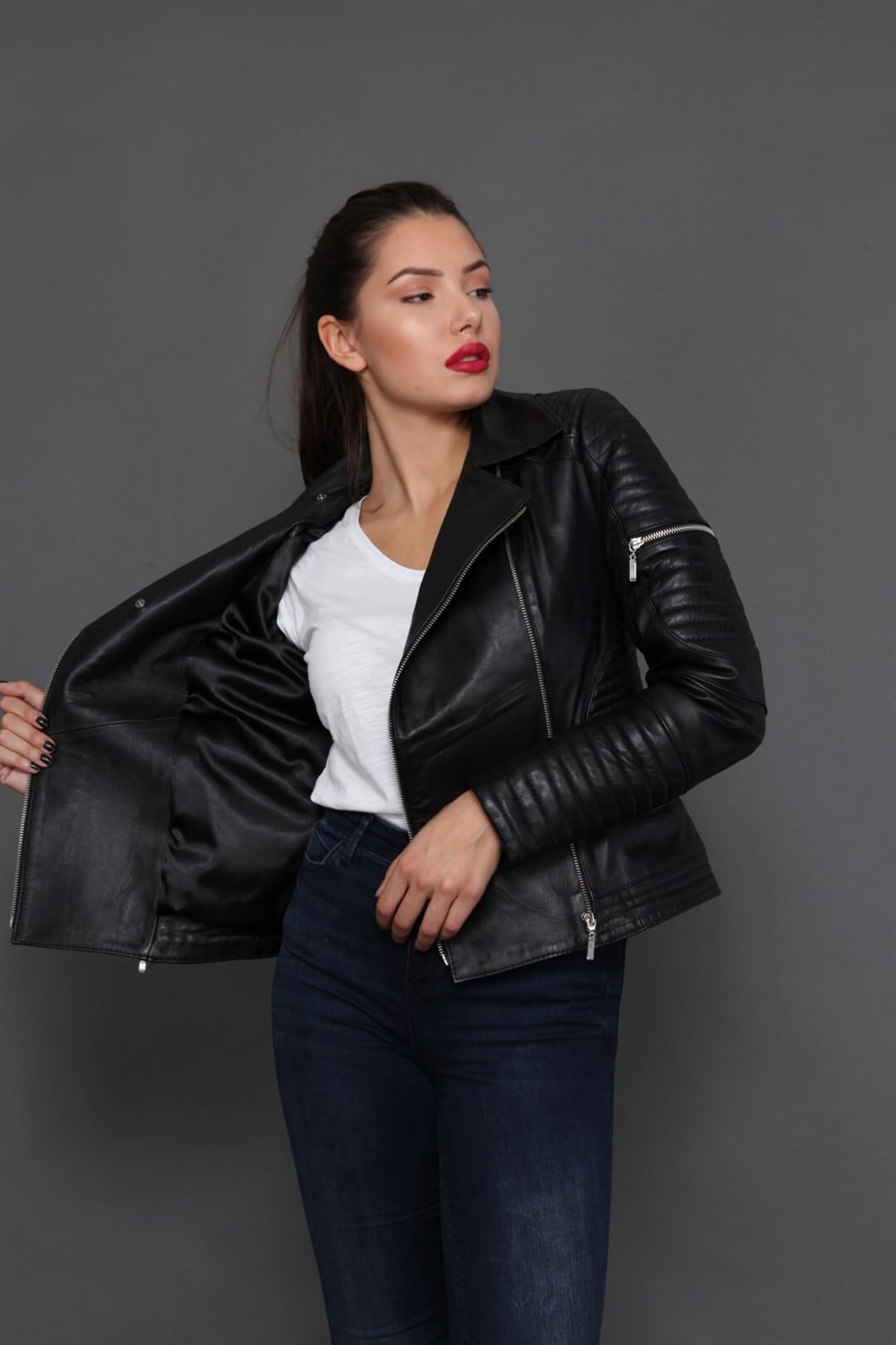 BAYAN DERİ MONT SİYAH - LUNA