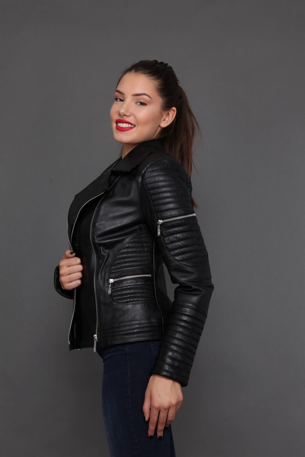 BAYAN DERİ MONT SİYAH - LUNA