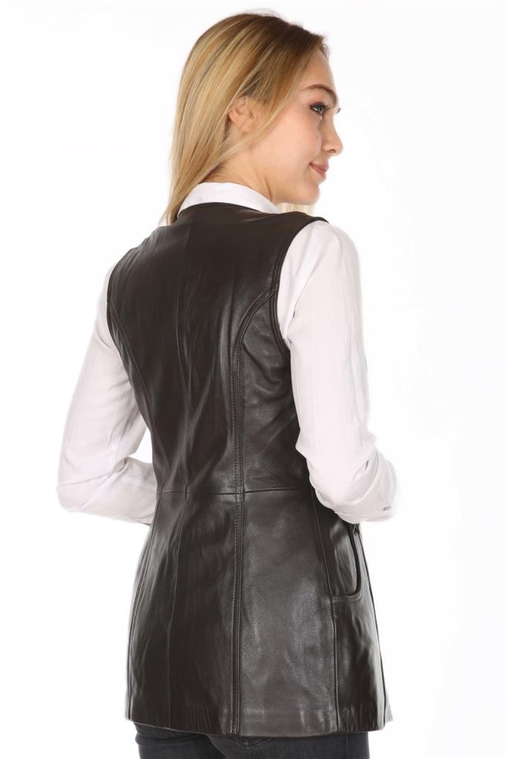 BAYAN KAHVE CASUAL DERİ MONT
