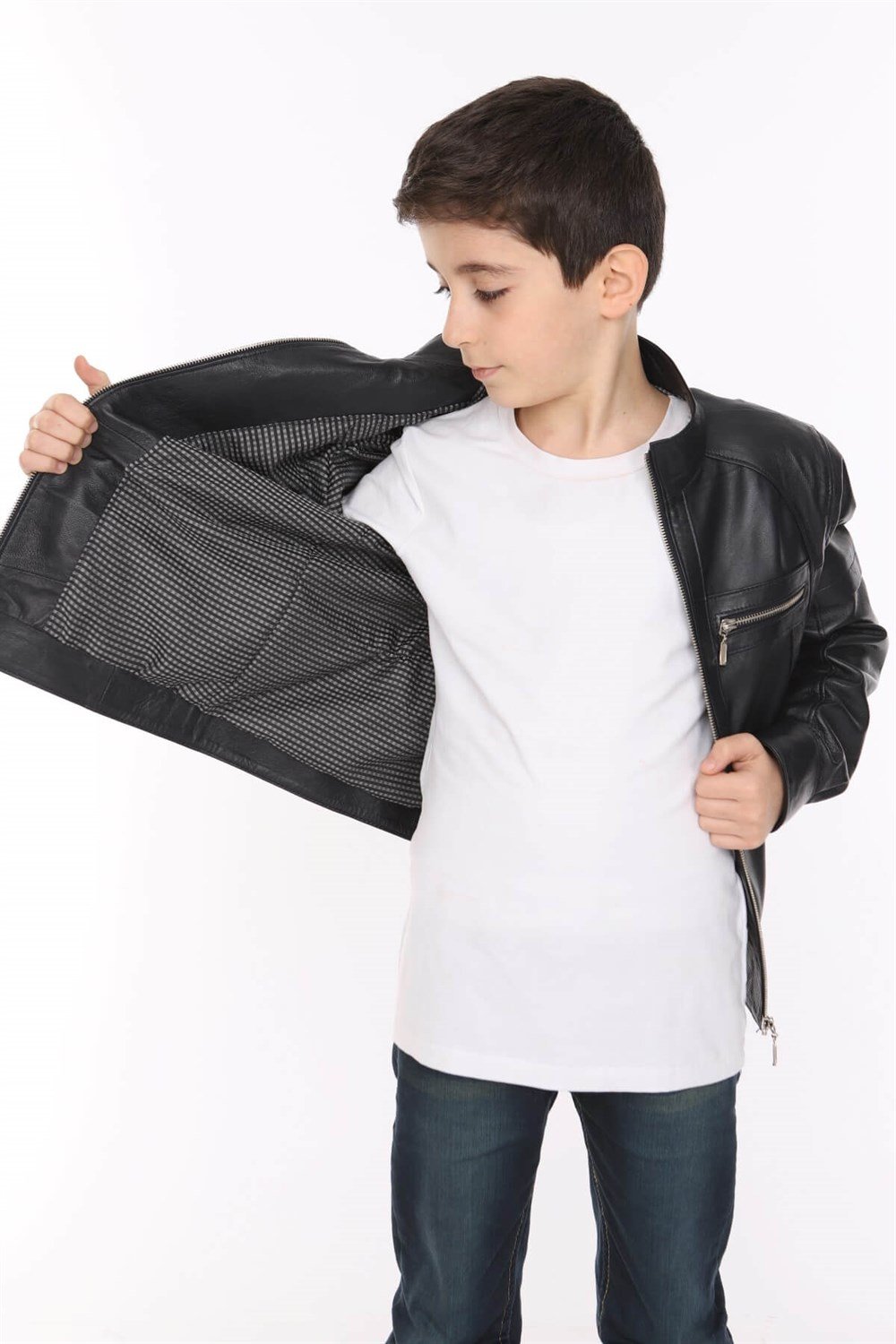 Erkek Çocuk Deri Mont Duncan