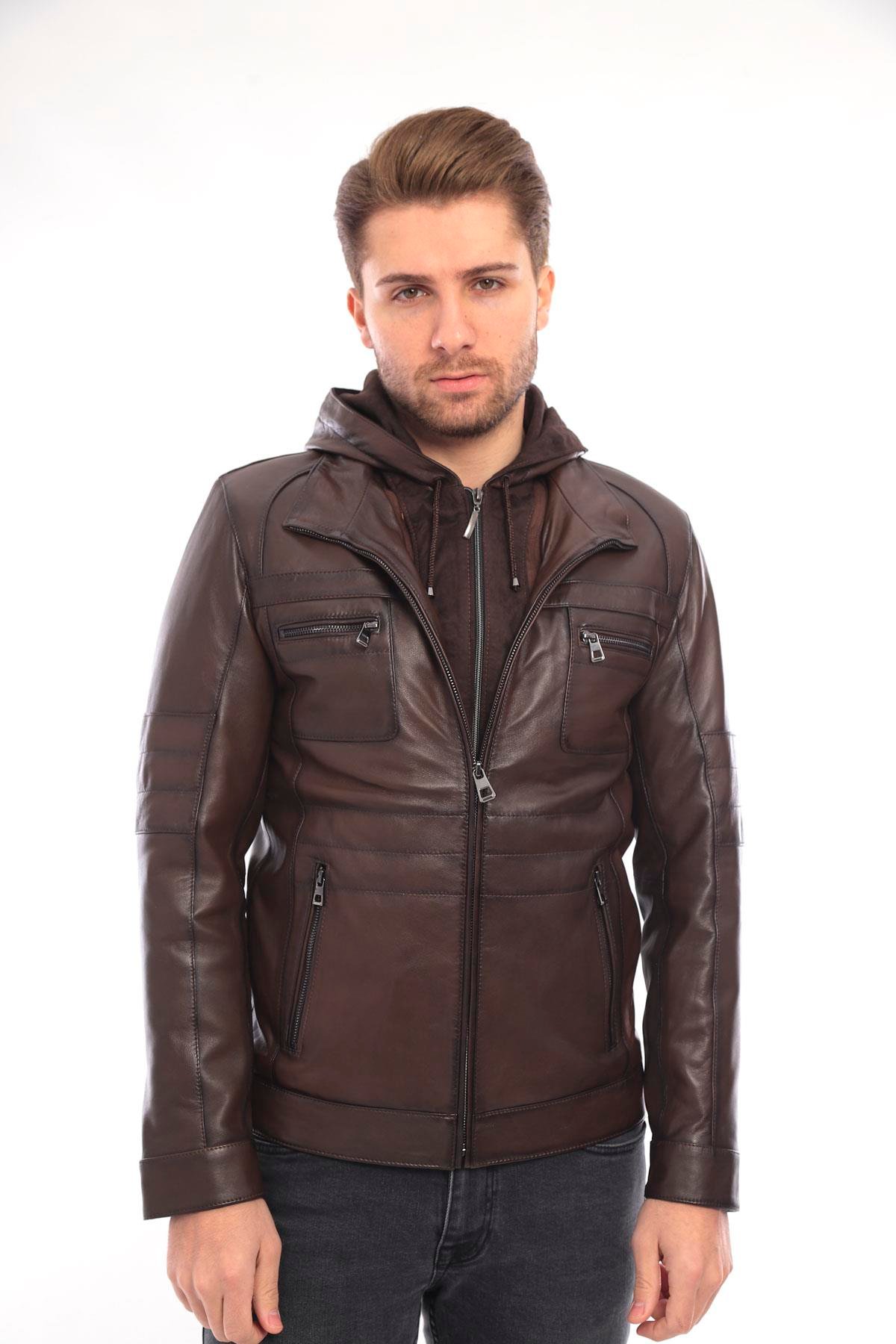 Erkek Deri Ceket Kapüşonlu - EM02026