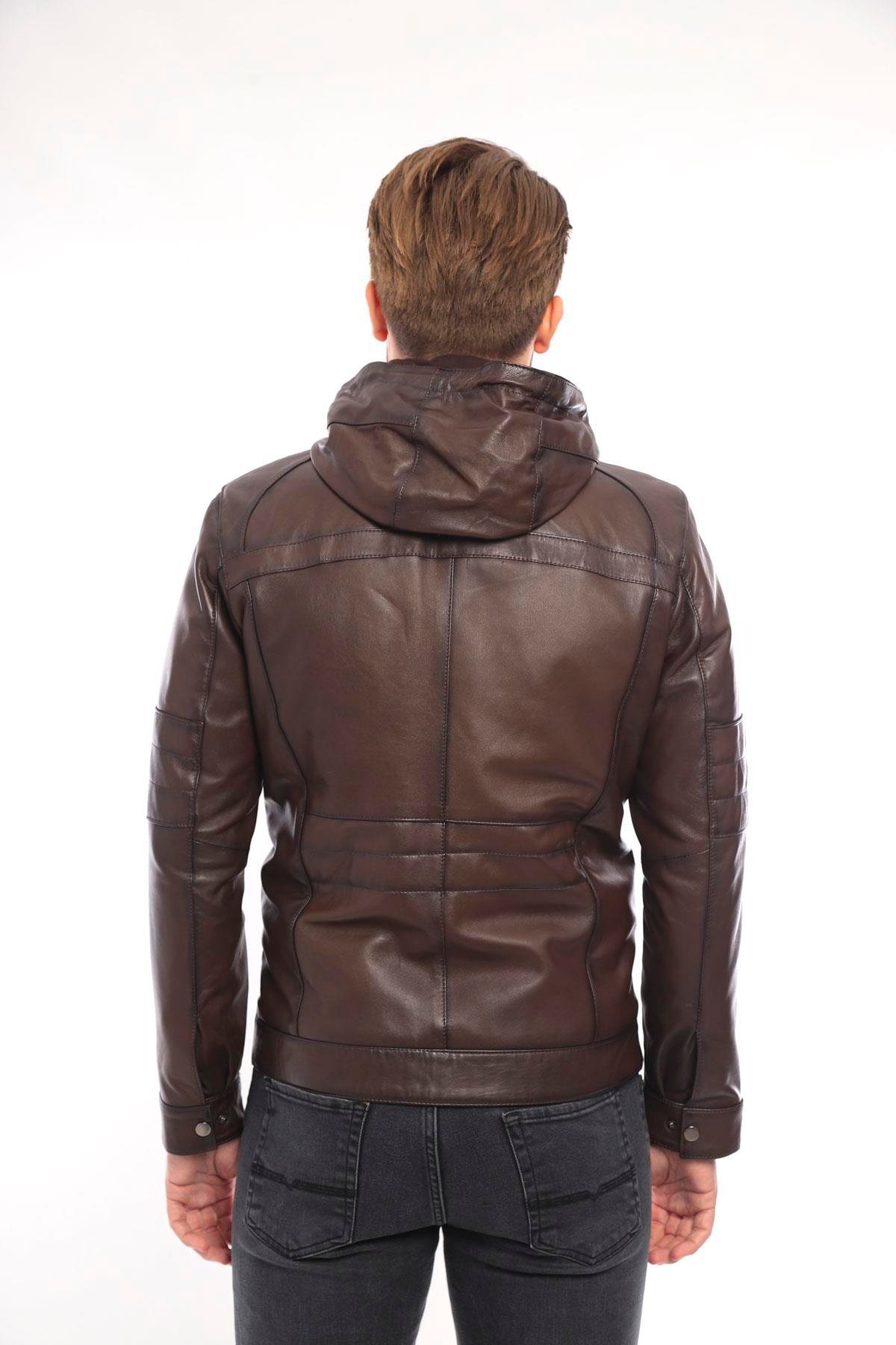Erkek Deri Ceket Kapüşonlu - EM02026