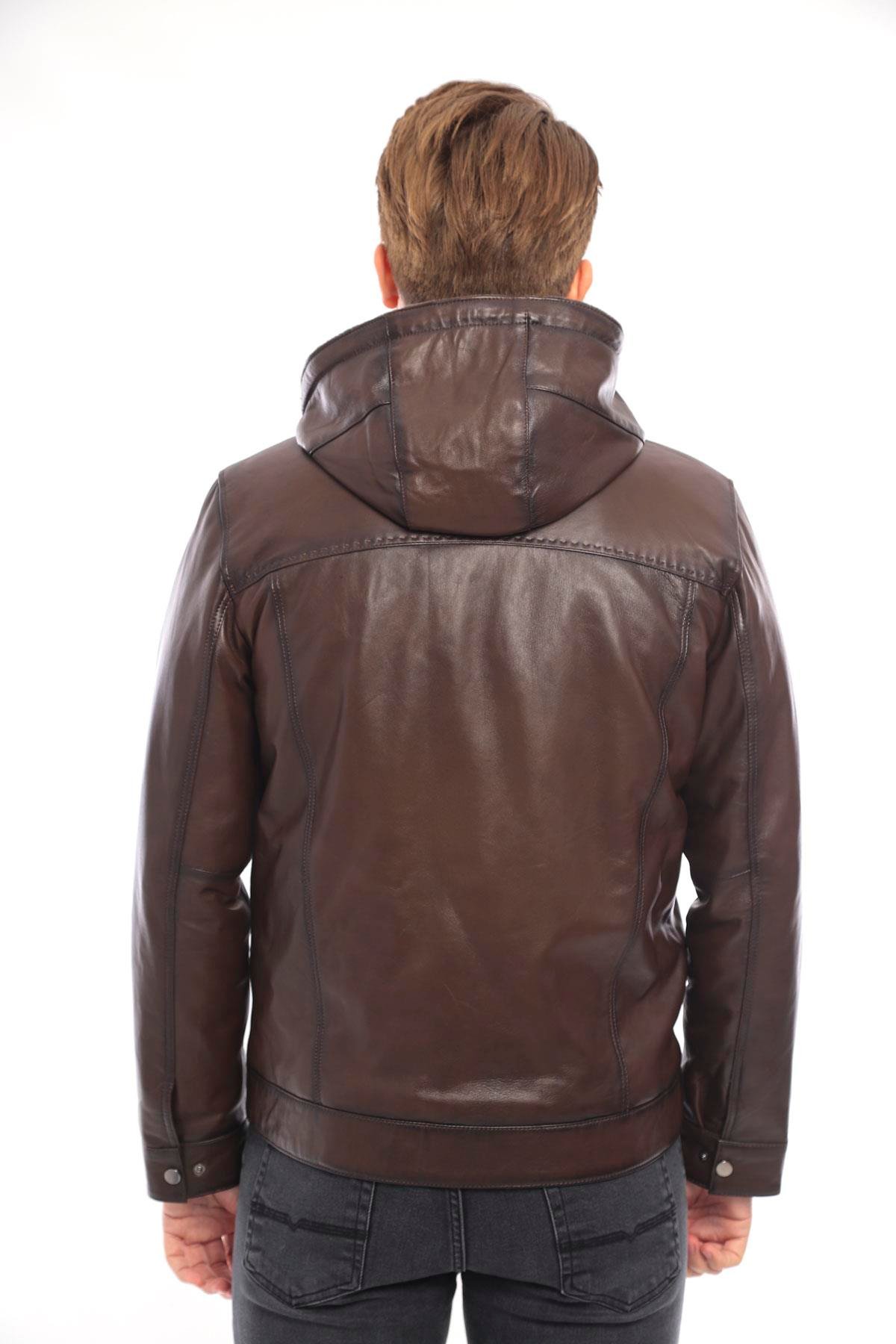 Erkek Deri Ceket Kapüşonlu - EM02028