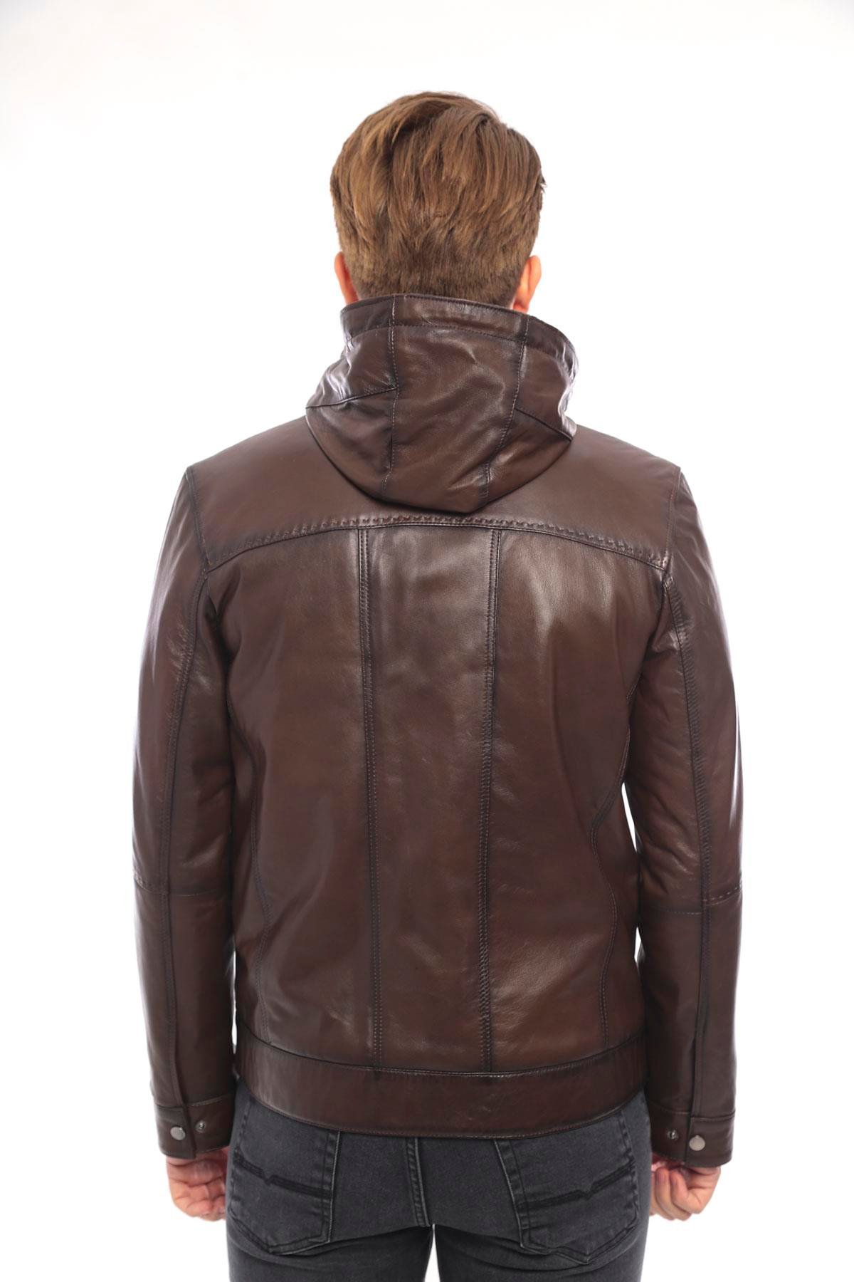 Erkek Deri Ceket Kapüşonlu - EM02031