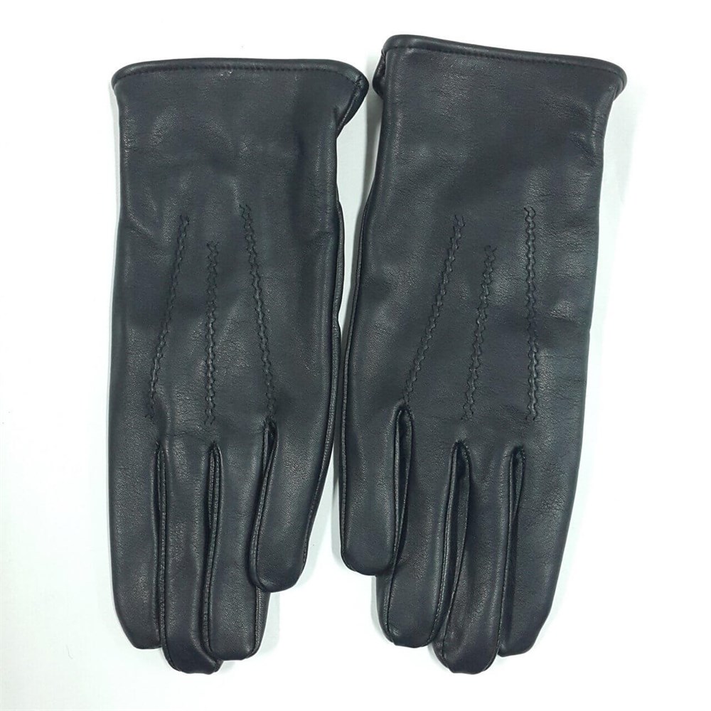 Erkek Deri Eldiven Bileği Lastikli Polarlı