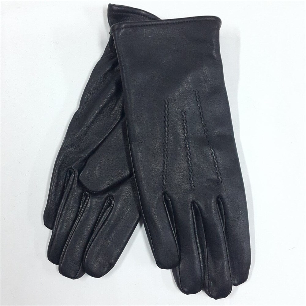 Erkek Deri Eldiven Bileği Lastikli Polarlı