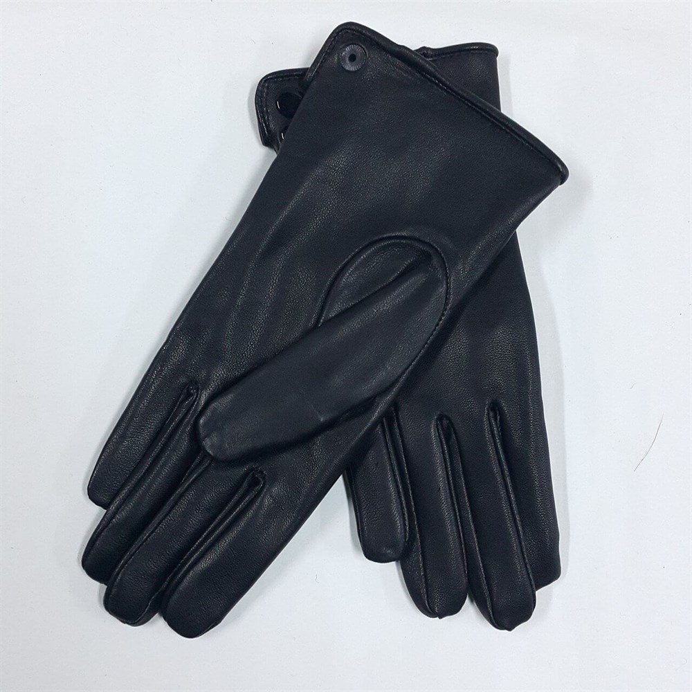 Erkek Deri Eldiven Bileği Lastikli Polarlı