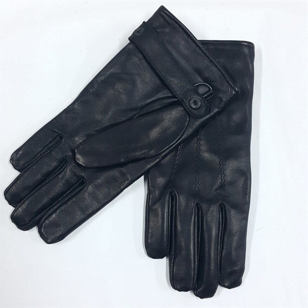 Erkek Deri Eldiven Polarlı Bileği Kemerli