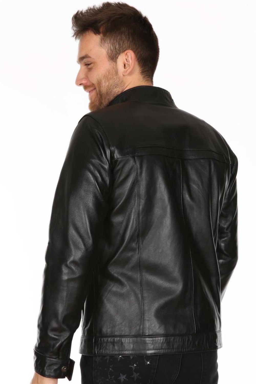 ERKEK DÜZ MODEL CASUAL DERİ MONT