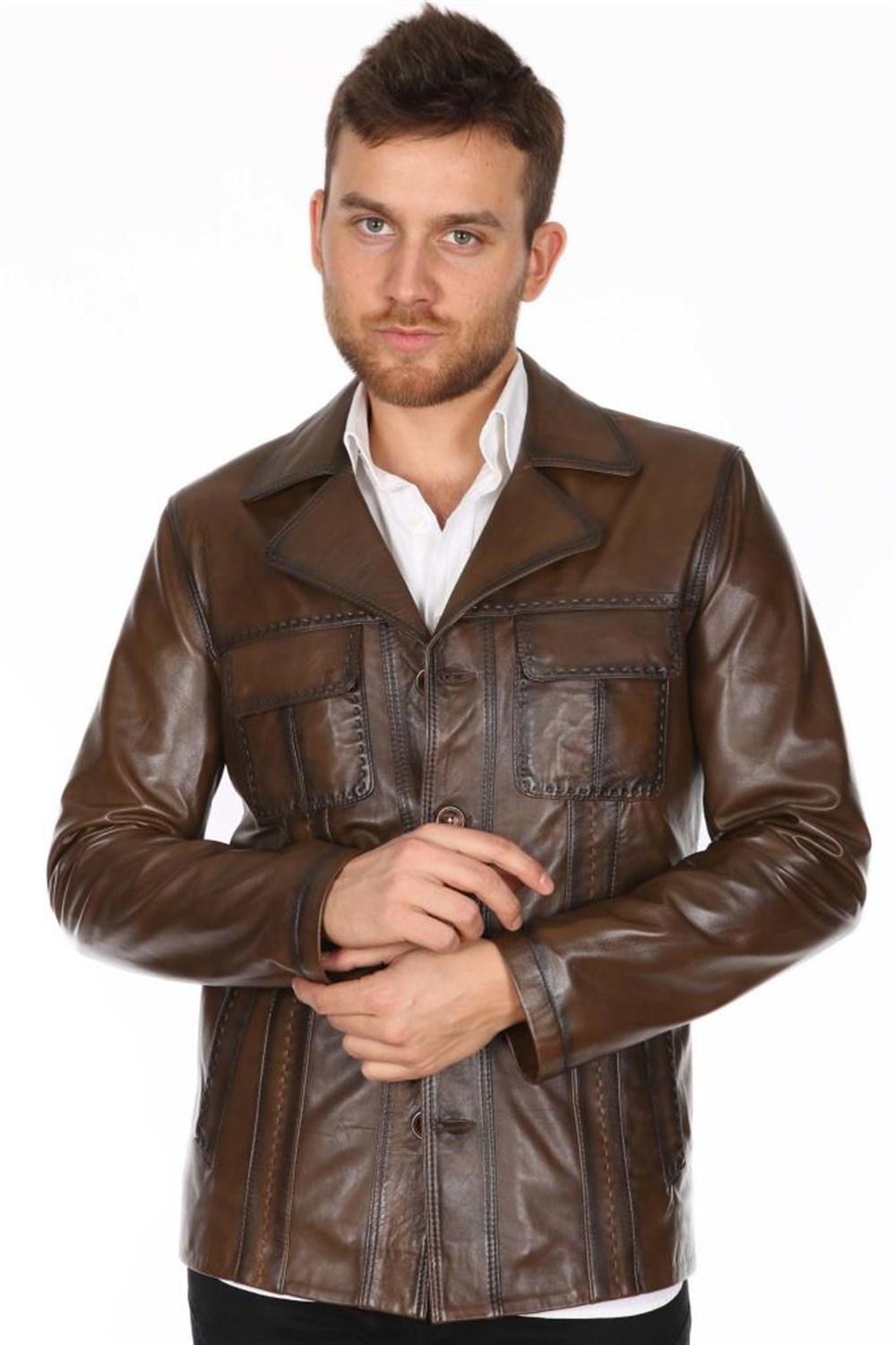ERKEK JACK CASUAL DERİ MONT