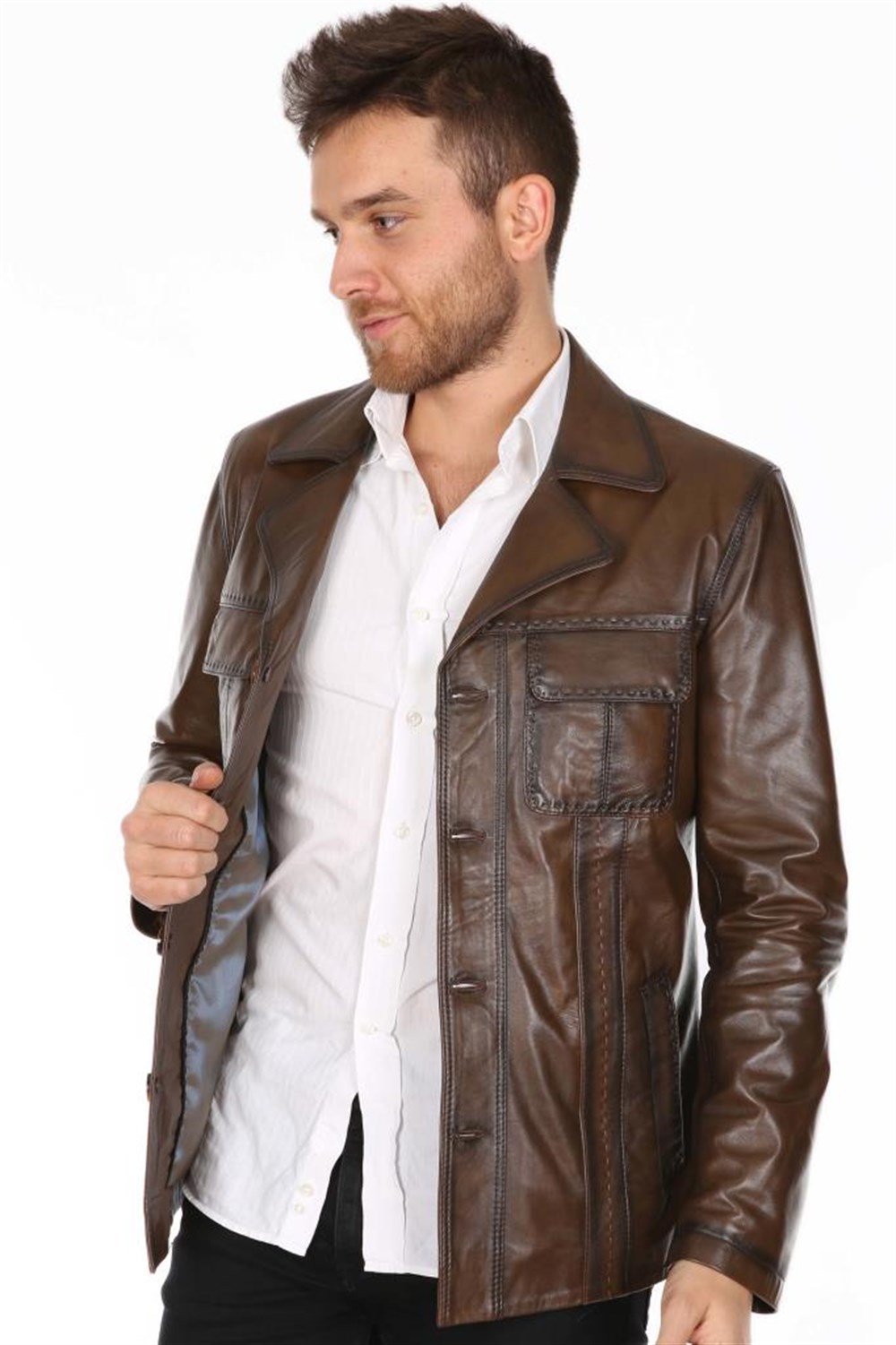 ERKEK JACK CASUAL DERİ MONT