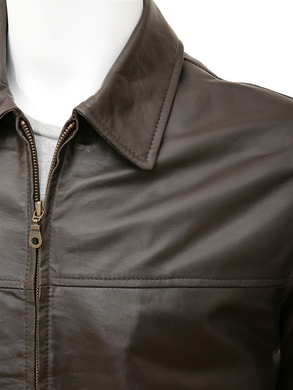 Erkek Kahverengi Deri Ceket: Harrington