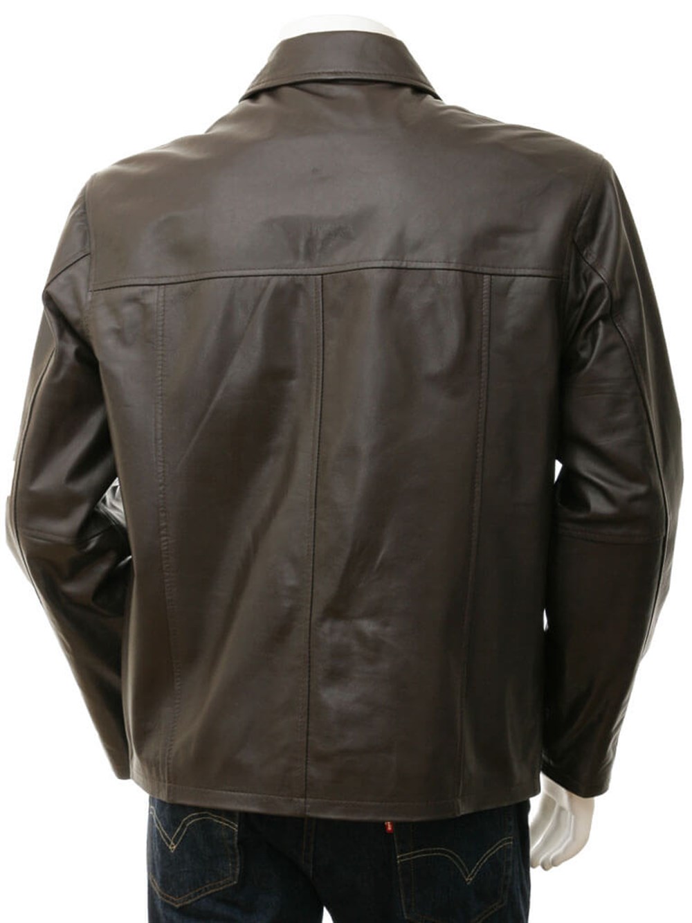 Erkek Kahverengi Deri Ceket: Harrington