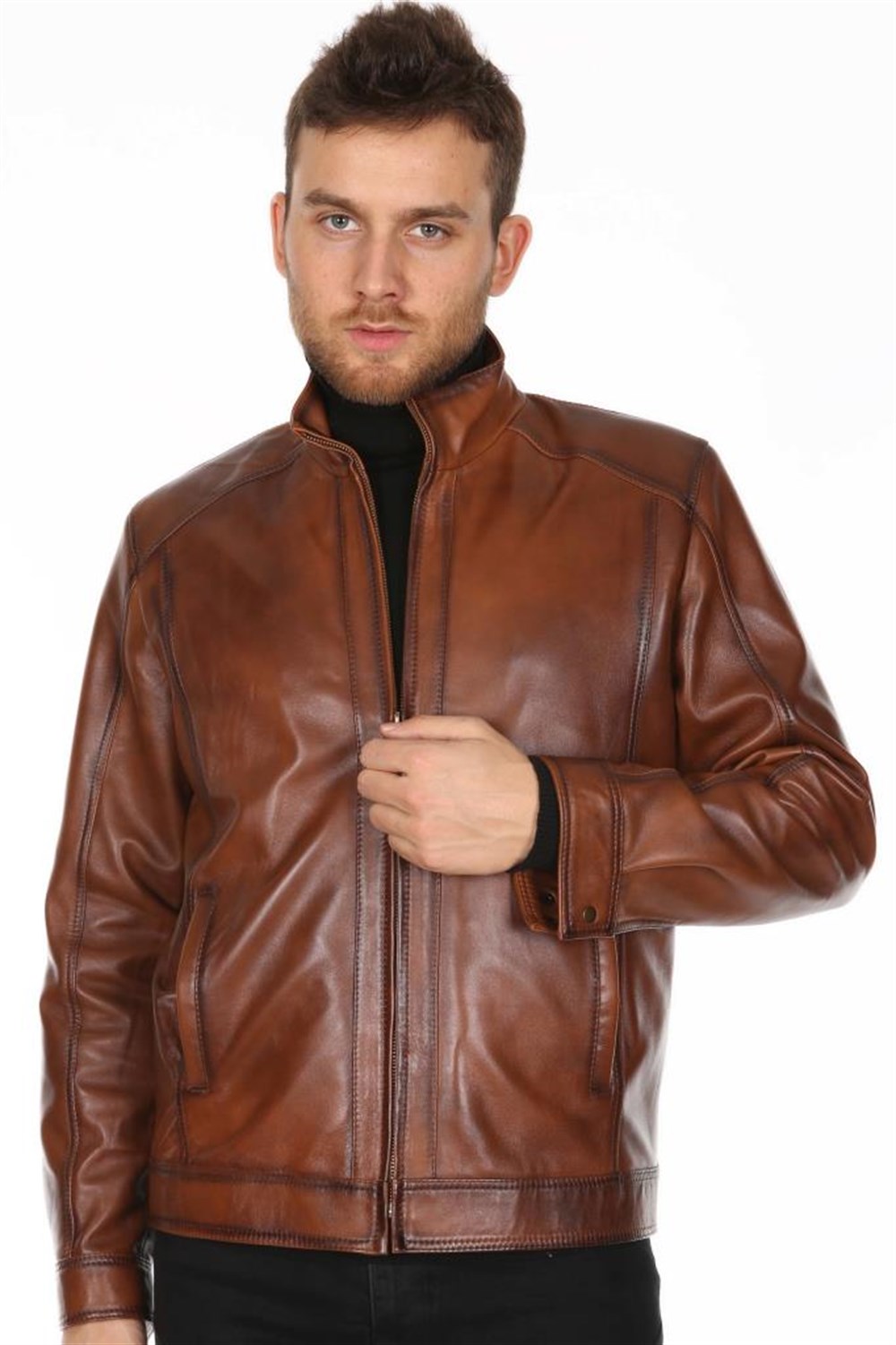 ERKEK TABA DÜZ SPOR DERİ MONT