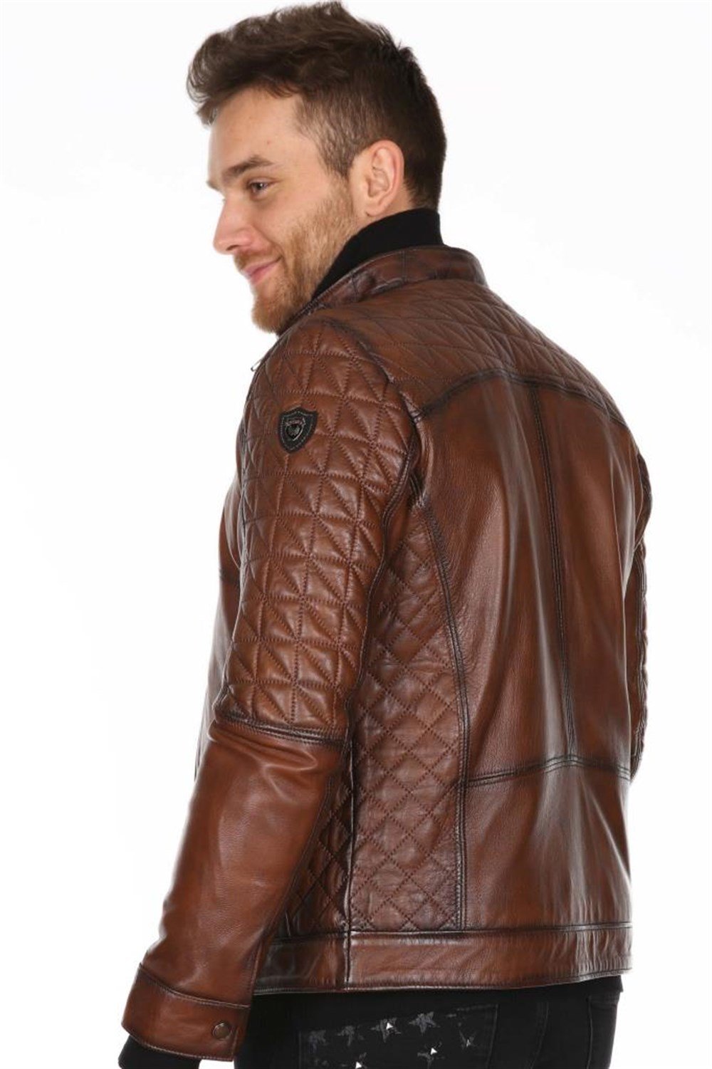 ERKEK YAN İŞLEME DERİ MONT