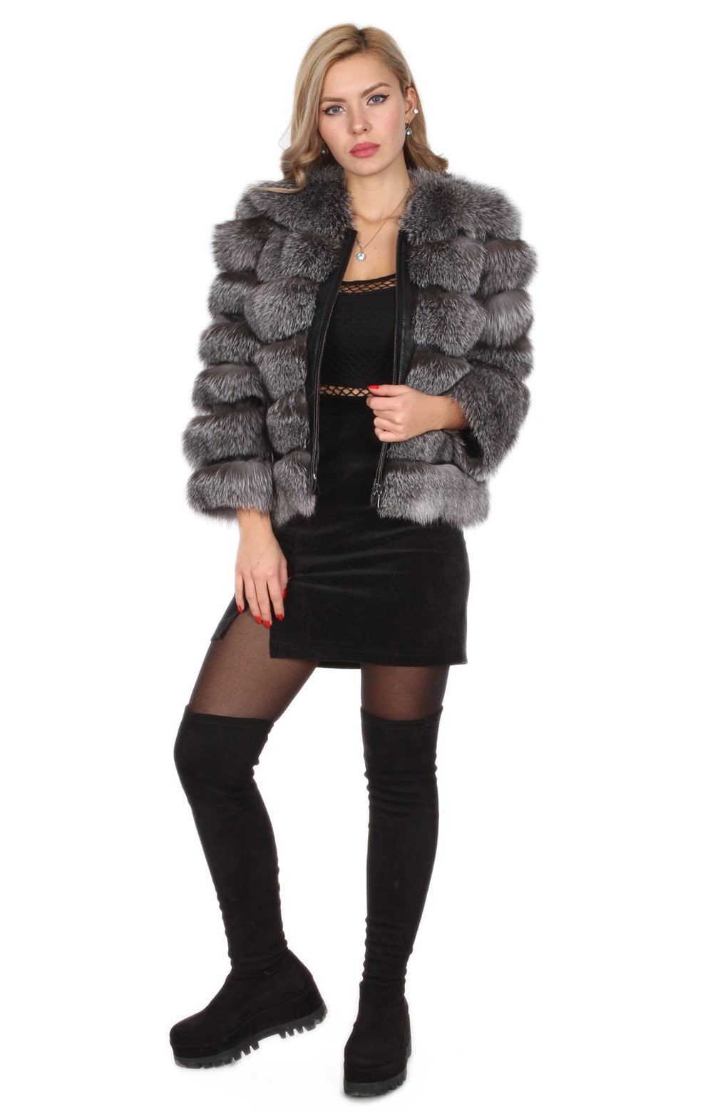 FERMUARLI BAYAN DERİ CEKET(5014)