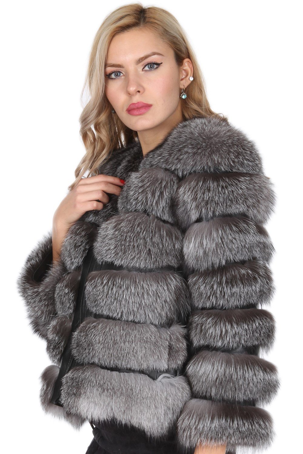 FERMUARLI BAYAN DERİ CEKET(5014)