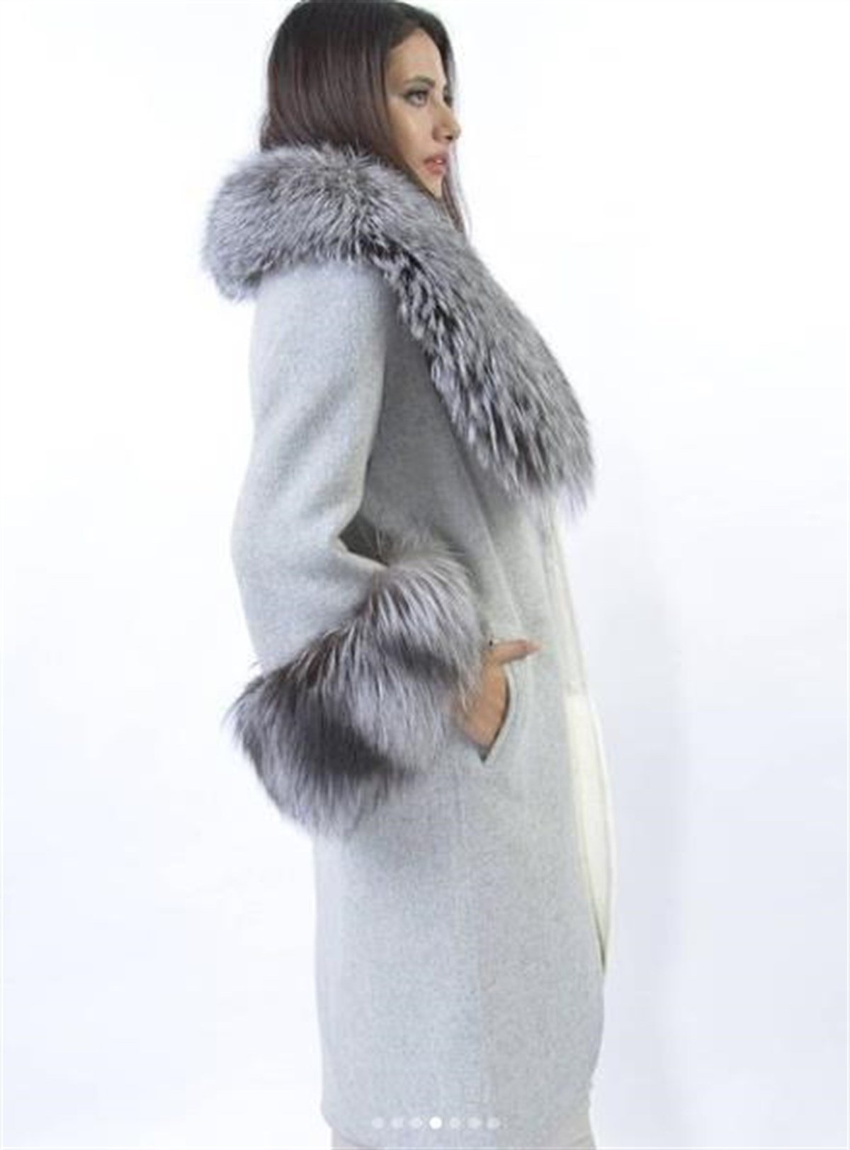 GRİ KADIN KÜRK CEKET MONT  %100 ORİJİNAL DERİ