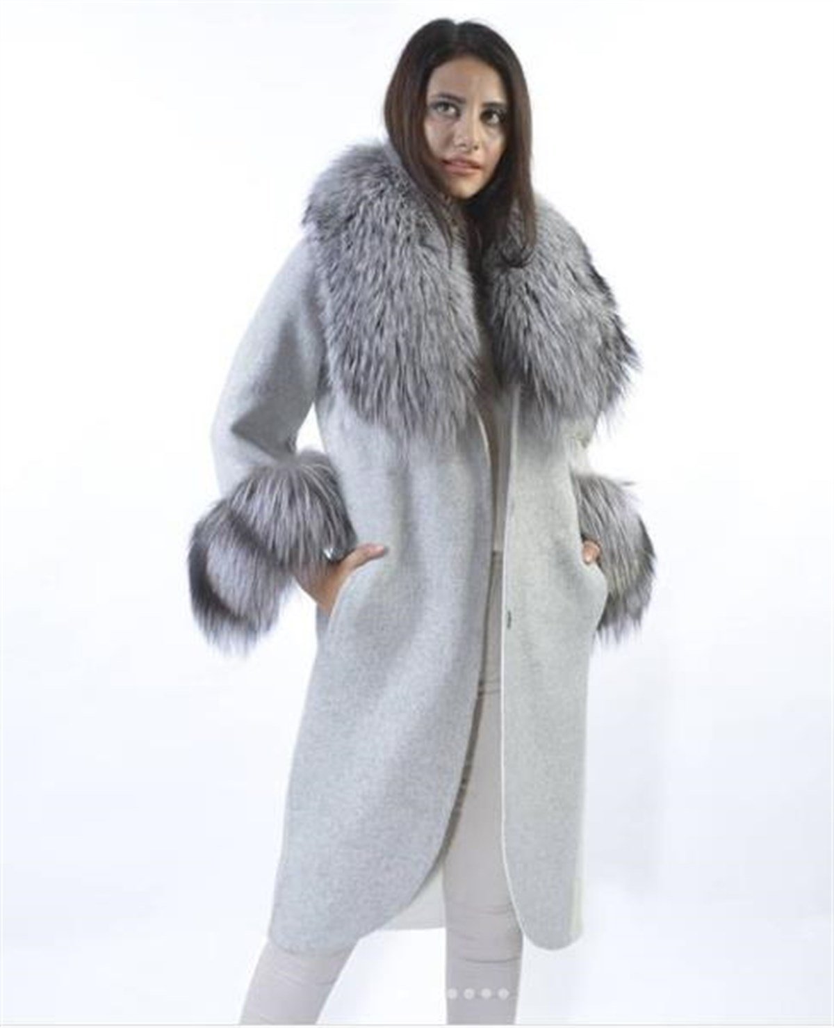 GRİ KADIN KÜRK CEKET MONT  %100 ORİJİNAL DERİ