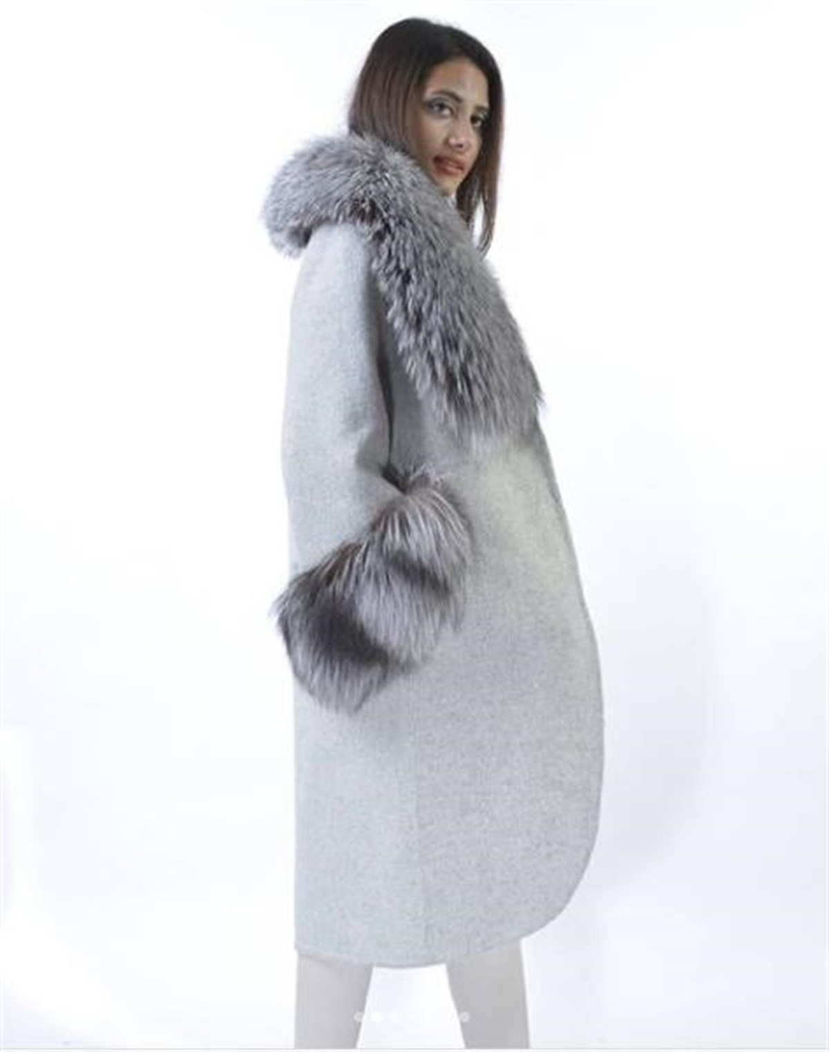 GRİ KADIN KÜRK CEKET MONT  %100 ORİJİNAL DERİ