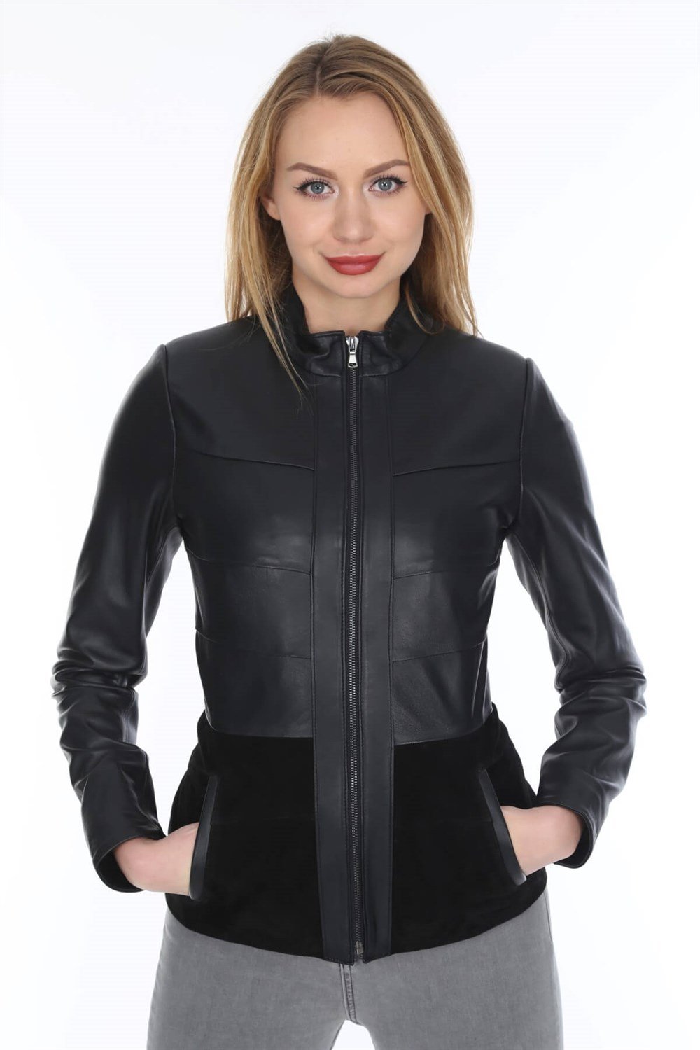 Kadın Deri Mont Siyah Arellano