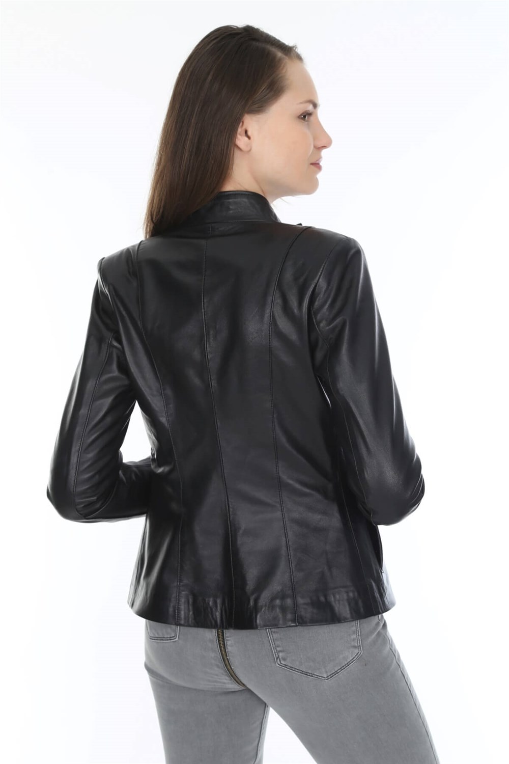 Kadın Deri Mont Siyah Arellano