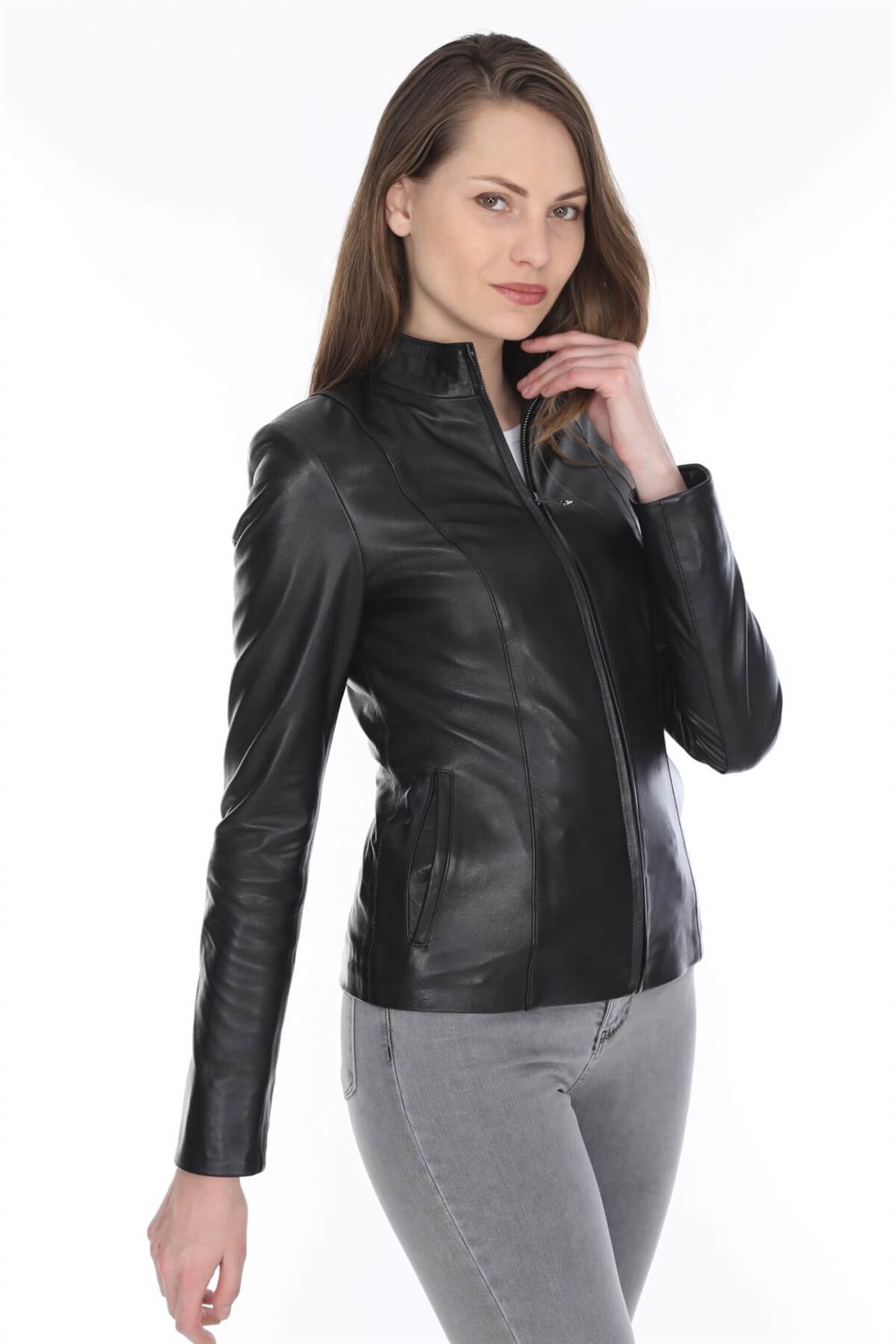 Kadın Deri Mont Siyah Arellano