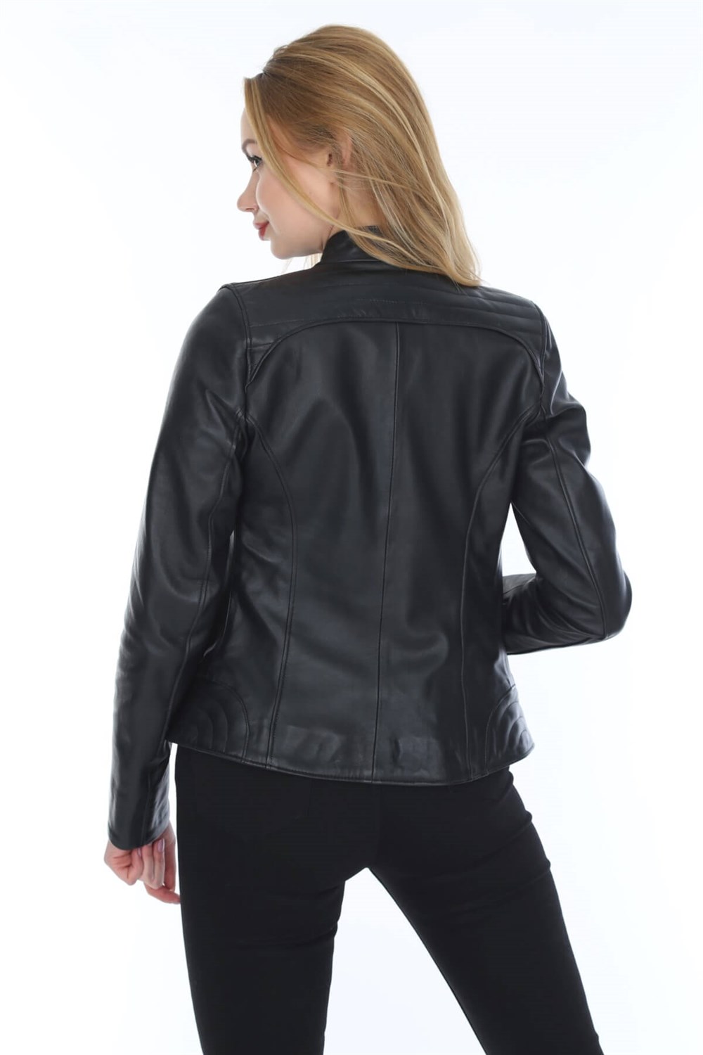 Kadın Deri Mont Siyah Empress