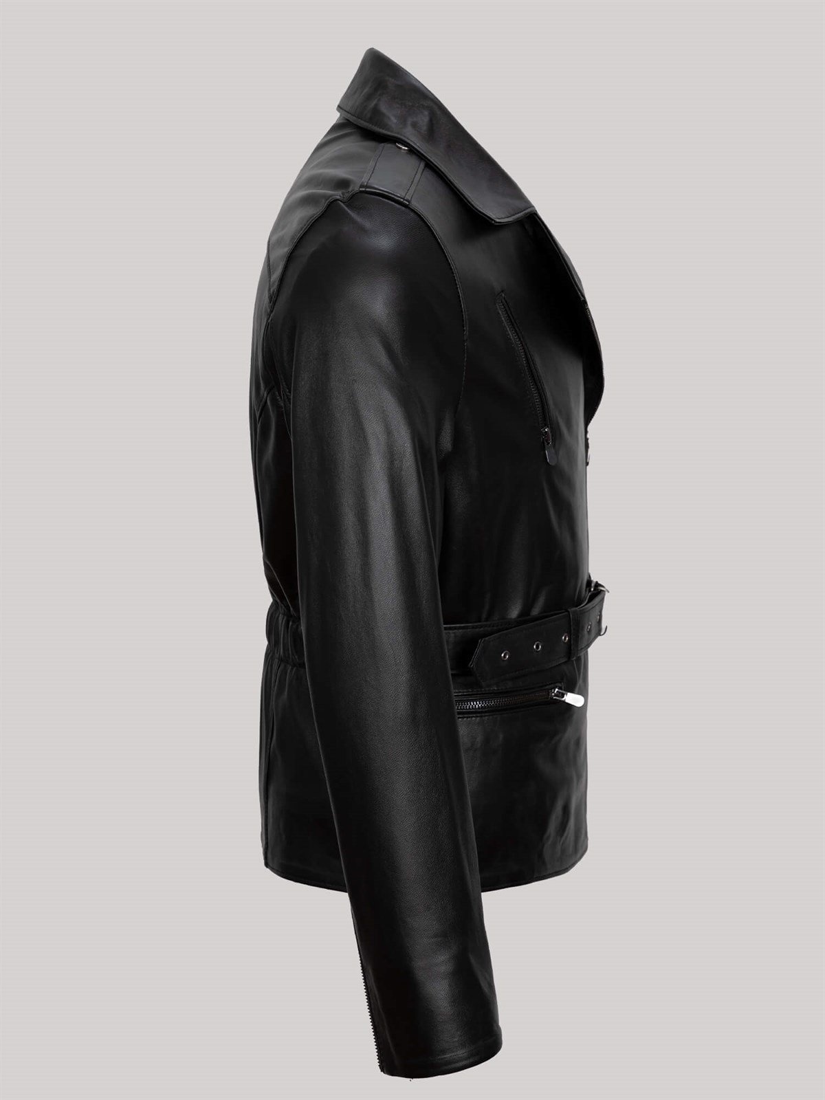 Kuzey Siyah Erkek %100 Orijinal Deri Ceket