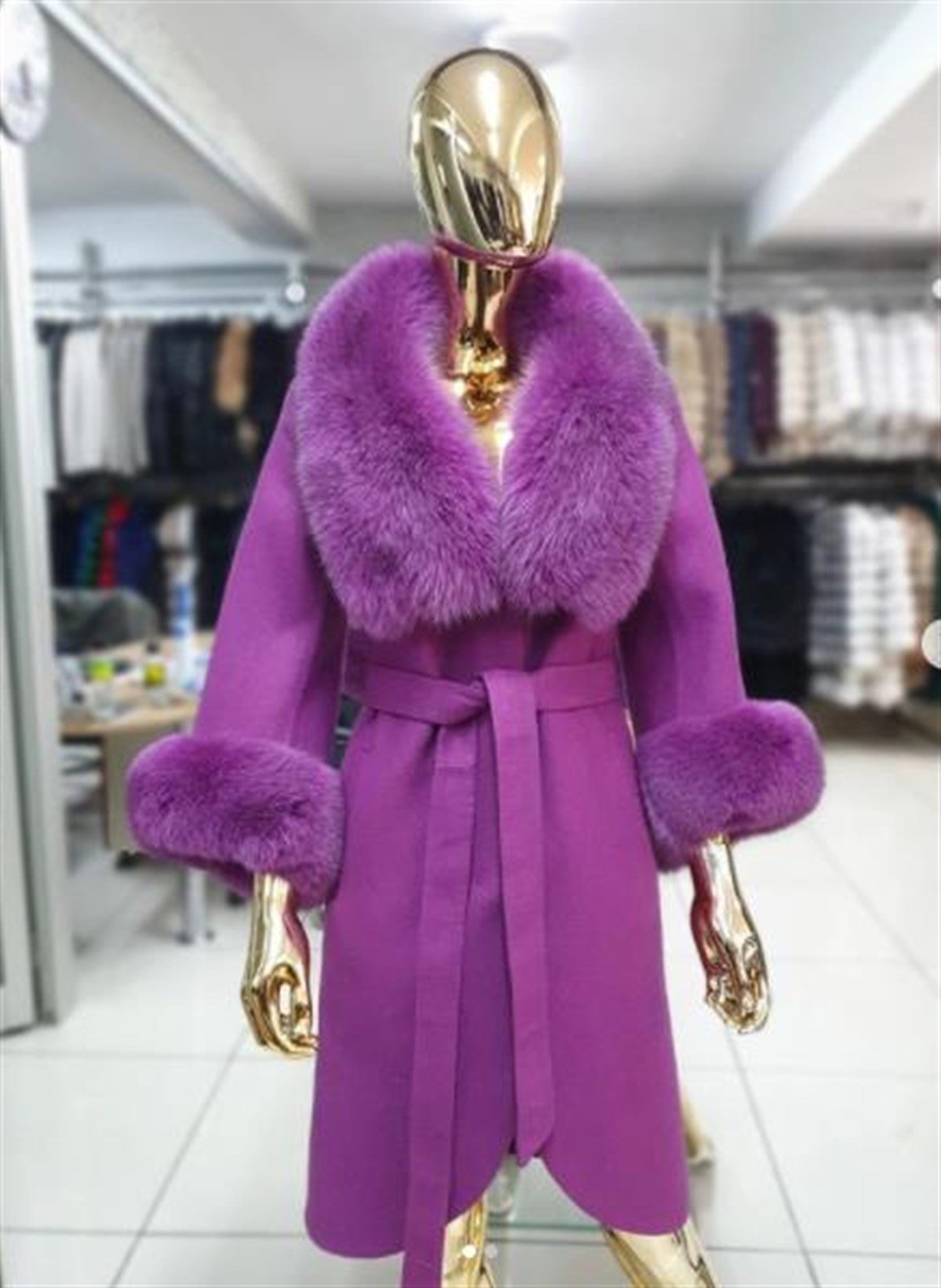 LİLA KADIN KÜRK CEKET %100 ORİJİNAL DERİ